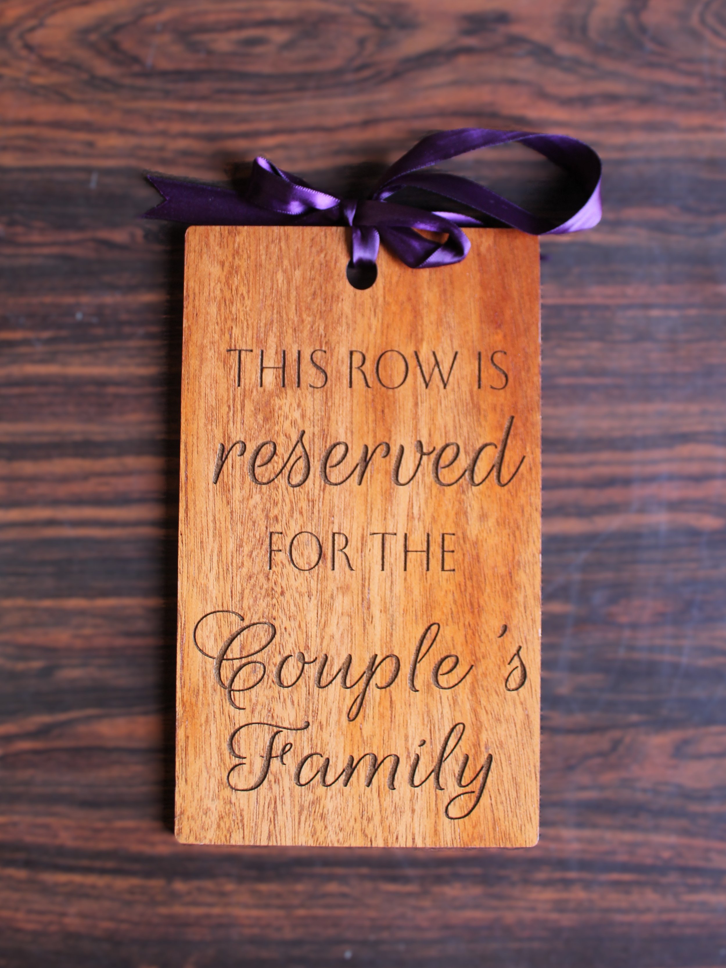 Wood Sign - Reserved for Couple's Family 5.25" x 9", 8 count
