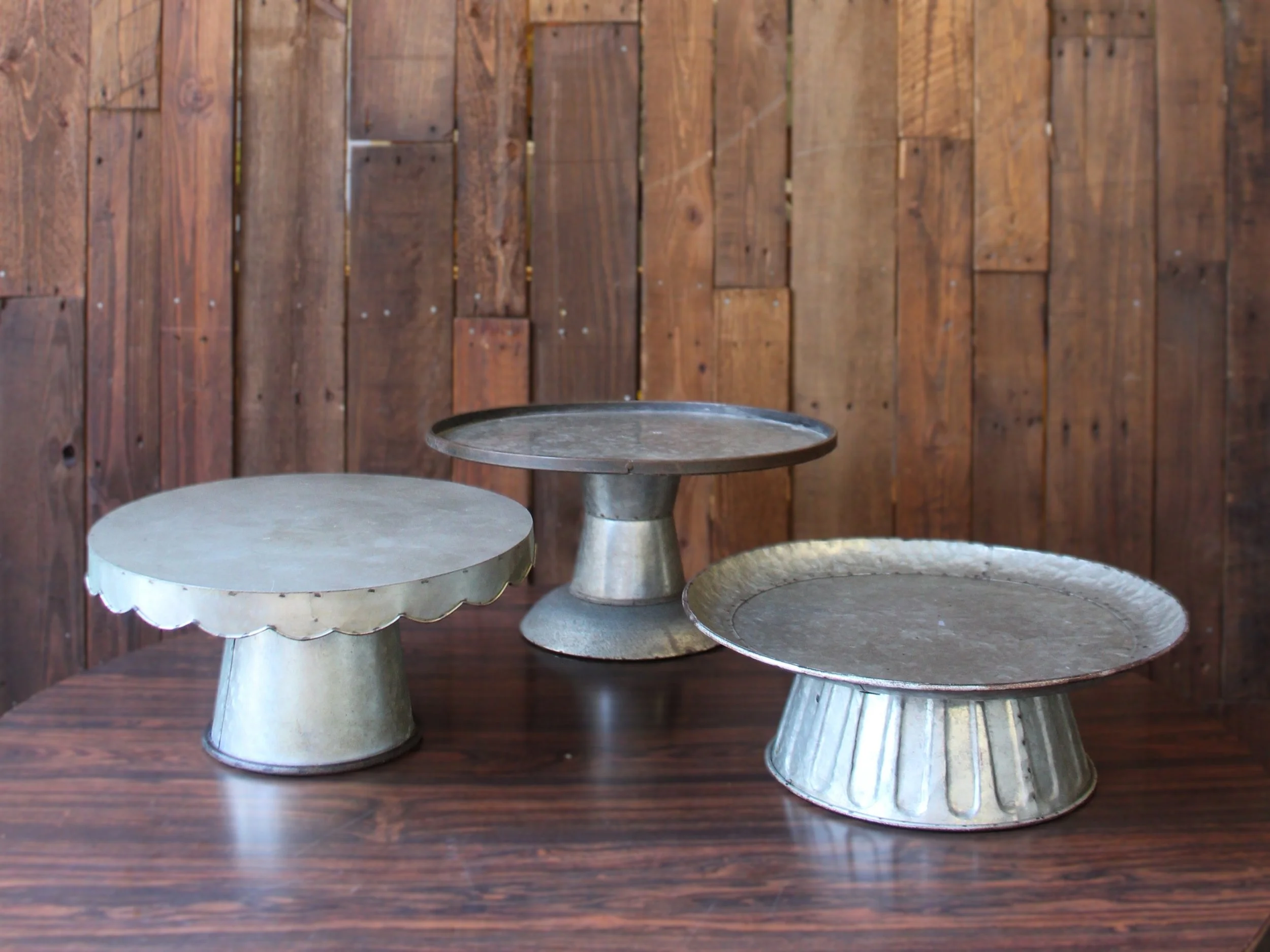Galvanized Cake Stands 14-16.5" diameter, 3 count