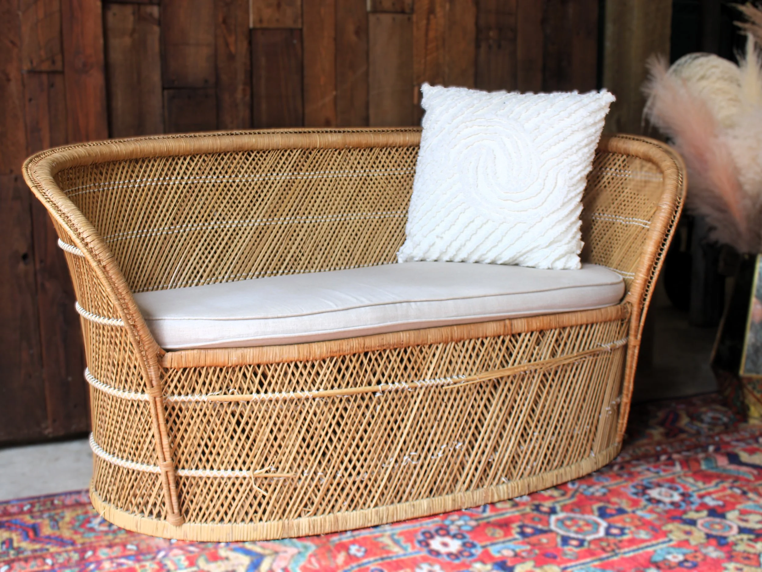 Wicker Couch 60" wide x 31.5" tall
