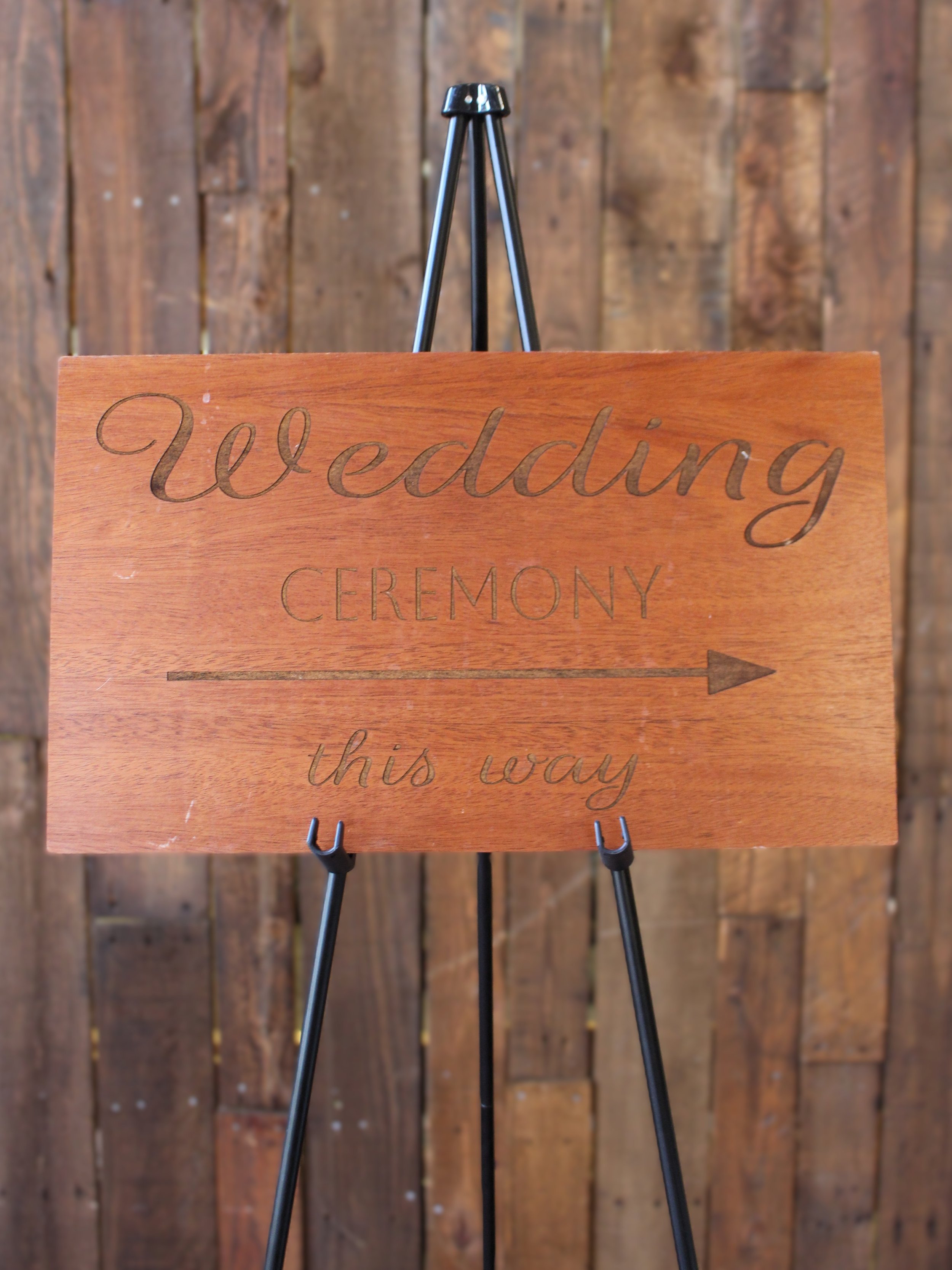Wood Sign - Ceremony This Way 18" x 10.75"