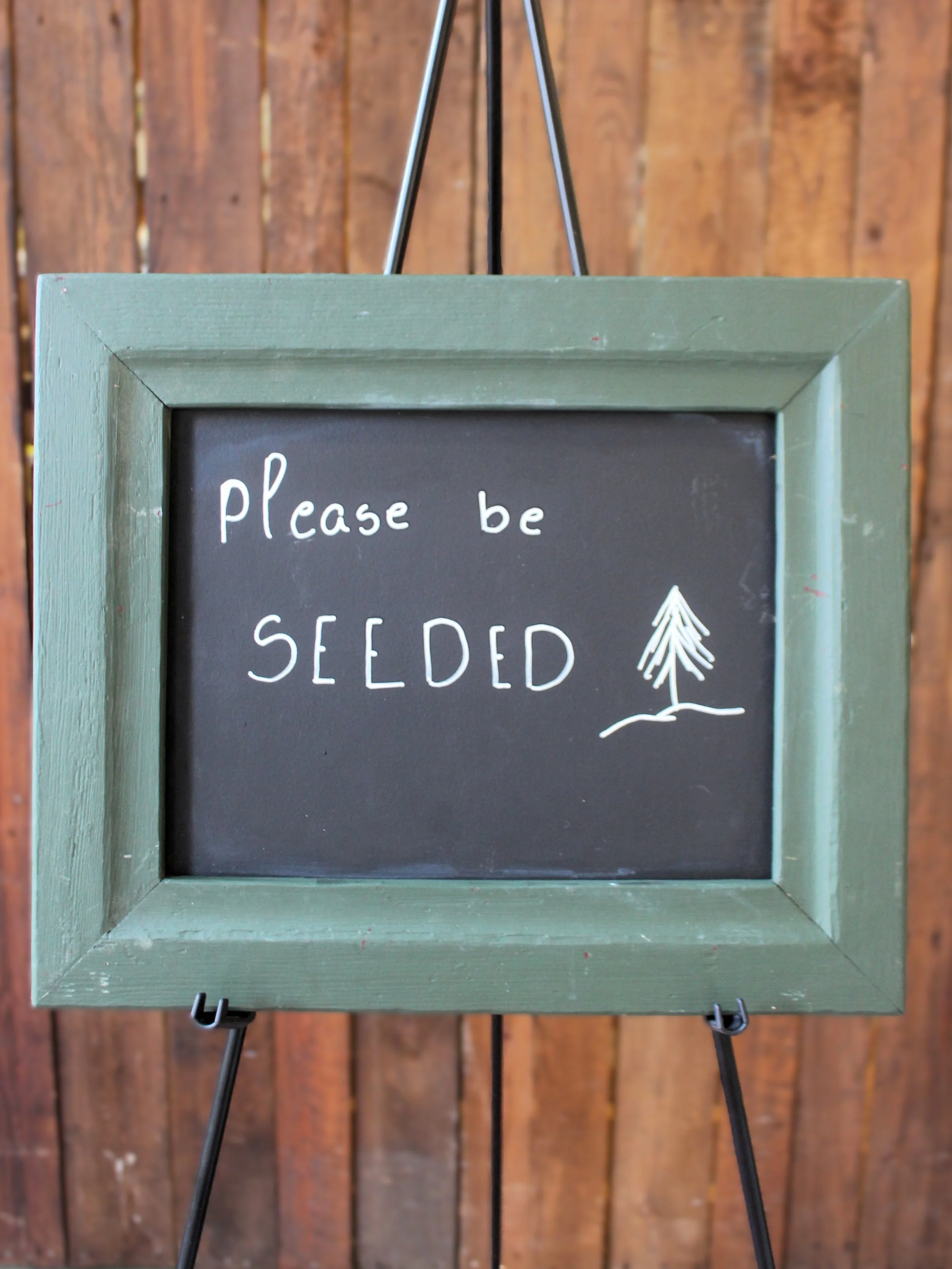 Green Frame Chalkboard Sign 19.5" x 16.25"