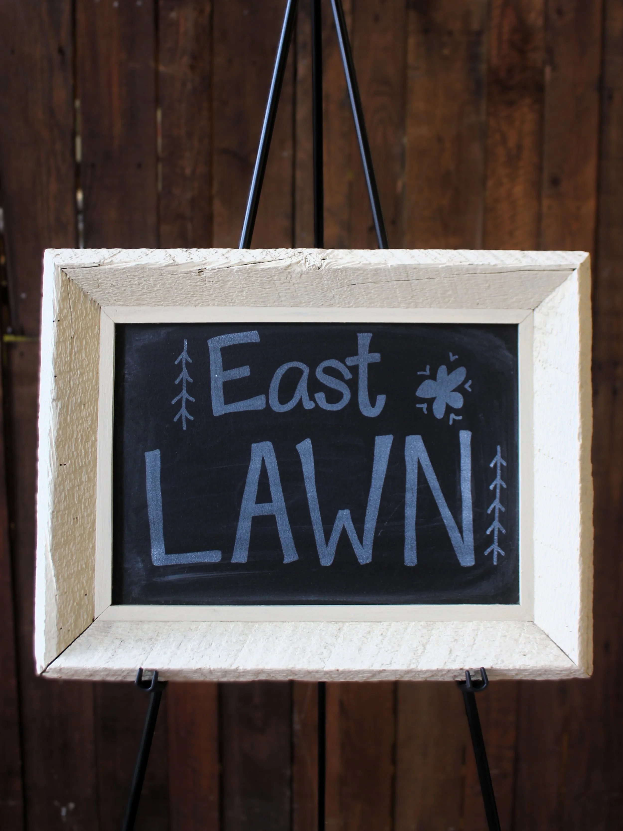 White Frame Chalkboard Sign 18.5" x 14.5"