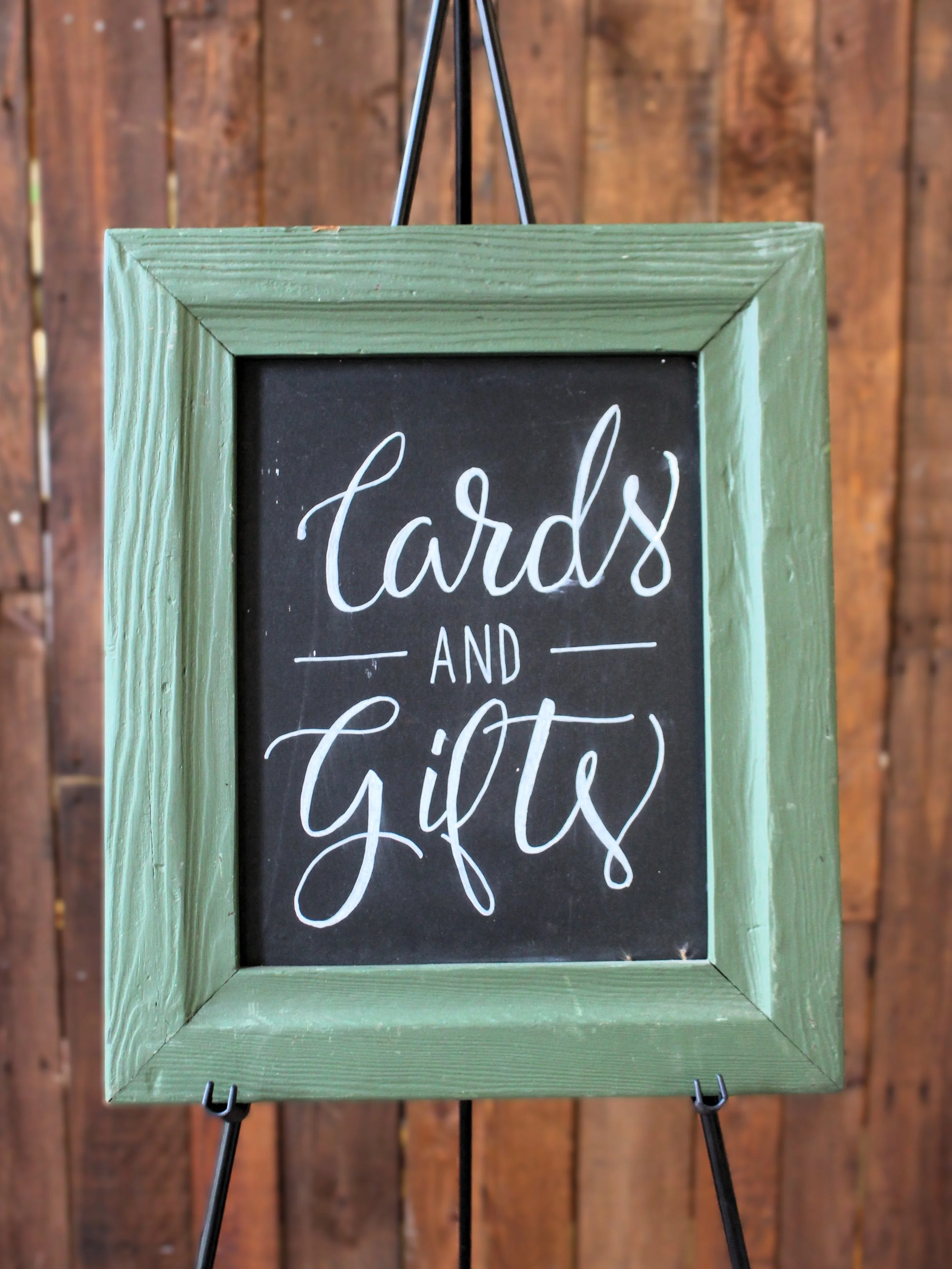 Green Frame Chalkboard Sign 16.5" x 19.75"