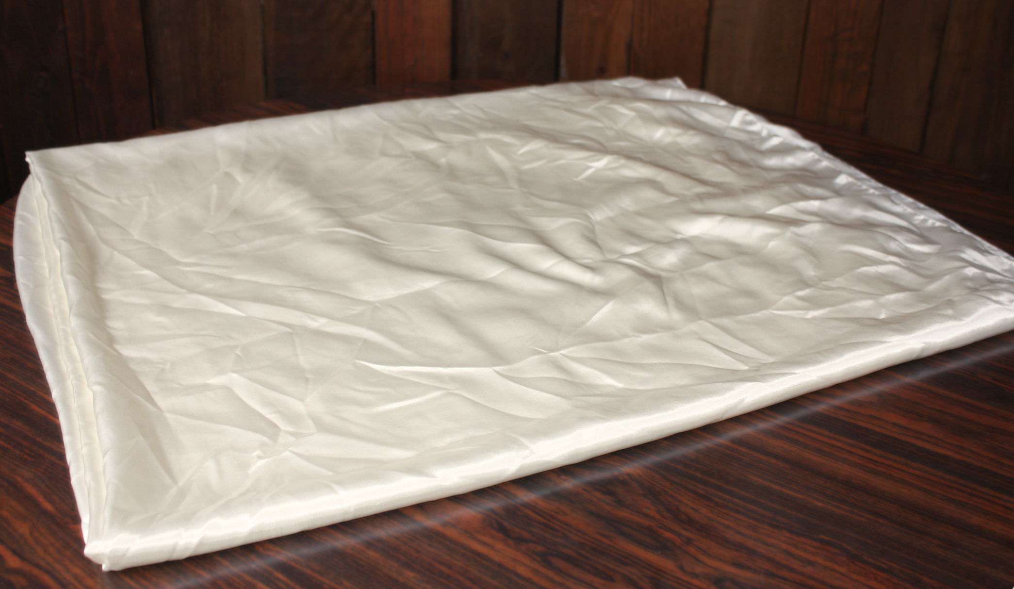 Ivory Satin Rectangular Tablecloth 8ft