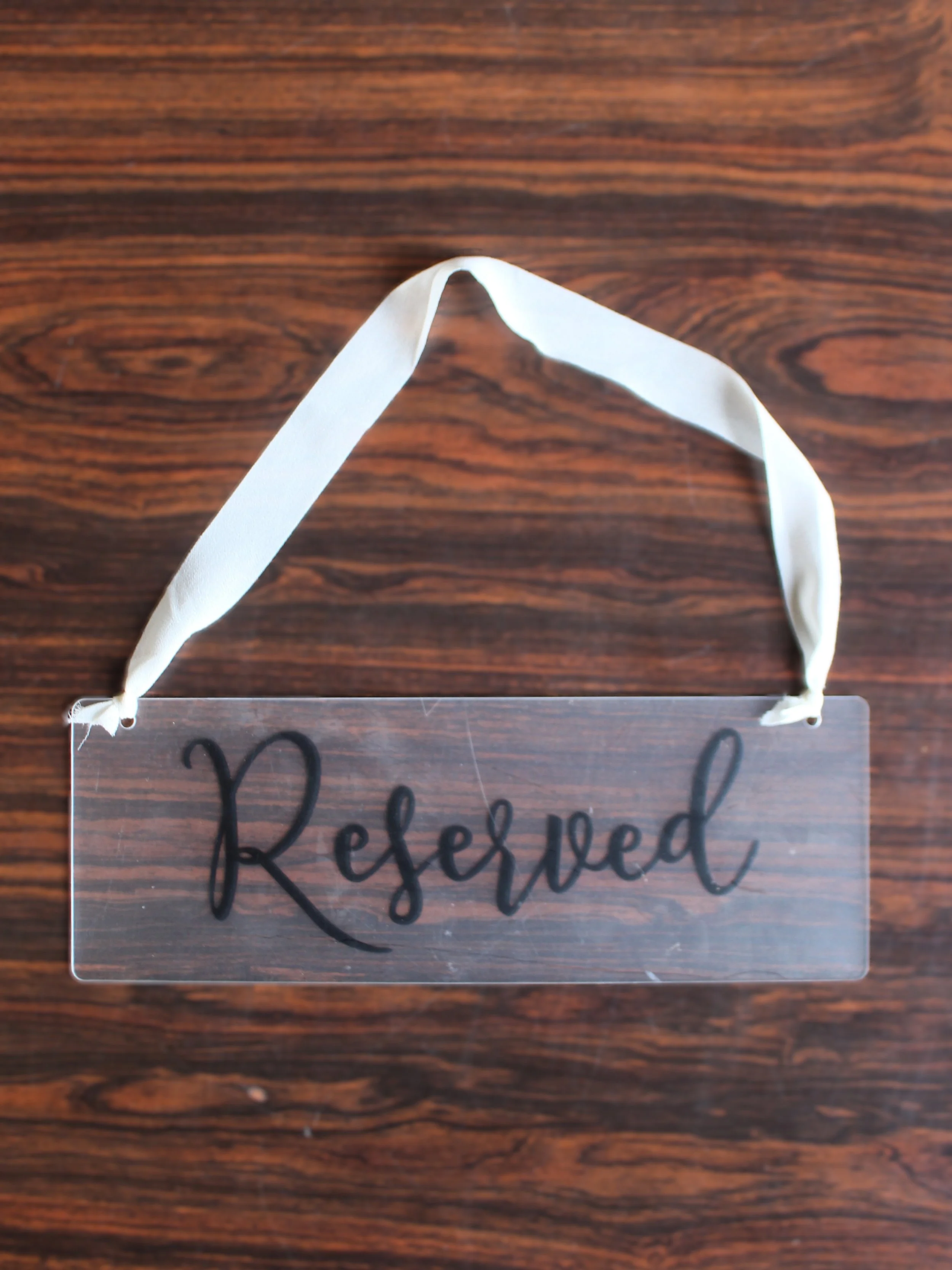 Reserved Translucent Hanging Sign 11" x 4", 4 count