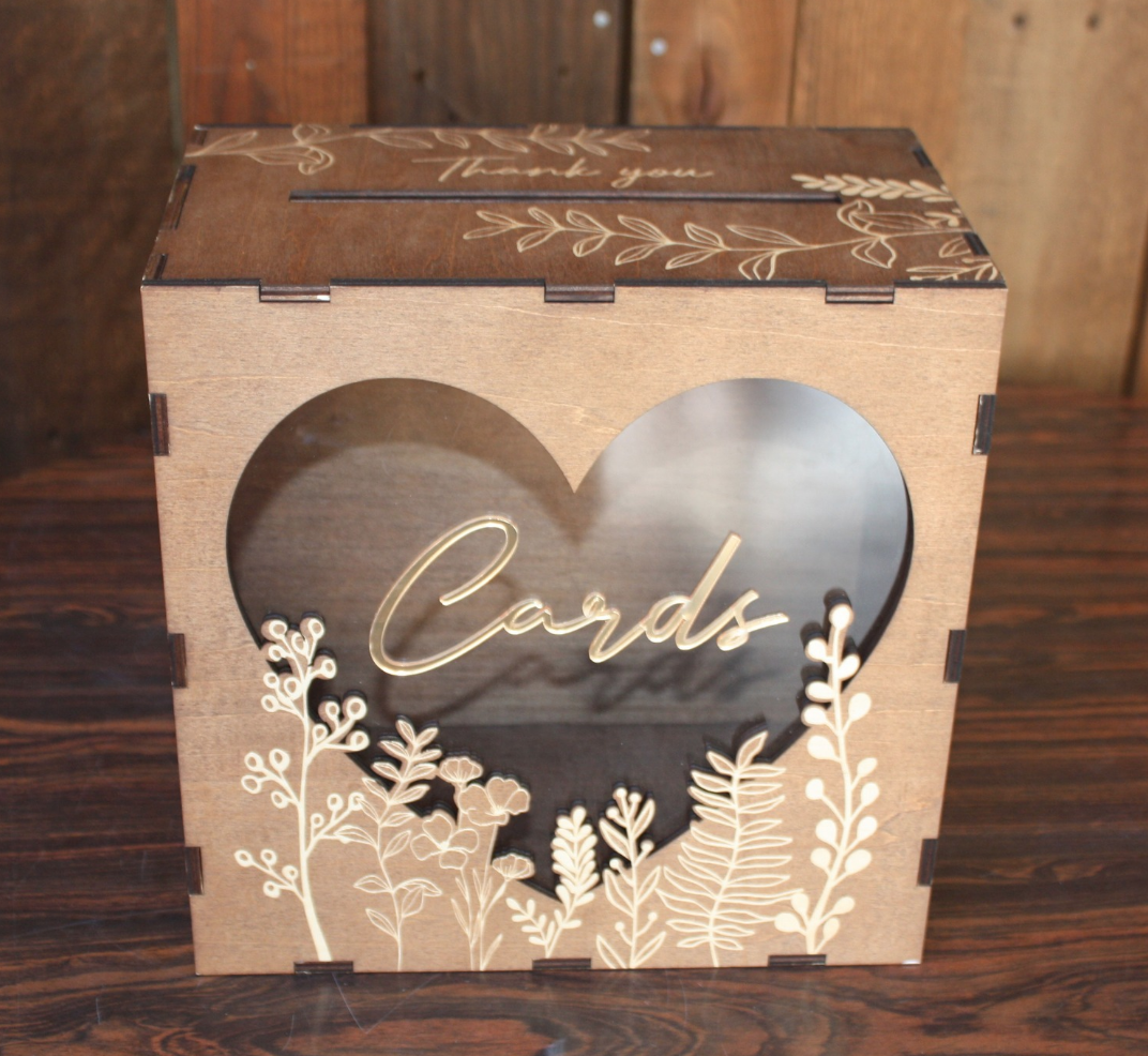Wooden Card Receptacle 10" x 10" x 6"