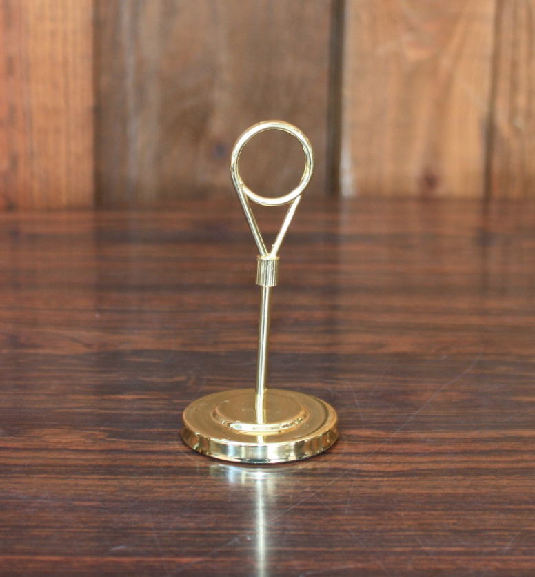 Weighted gold small signage holder 4", 12 count