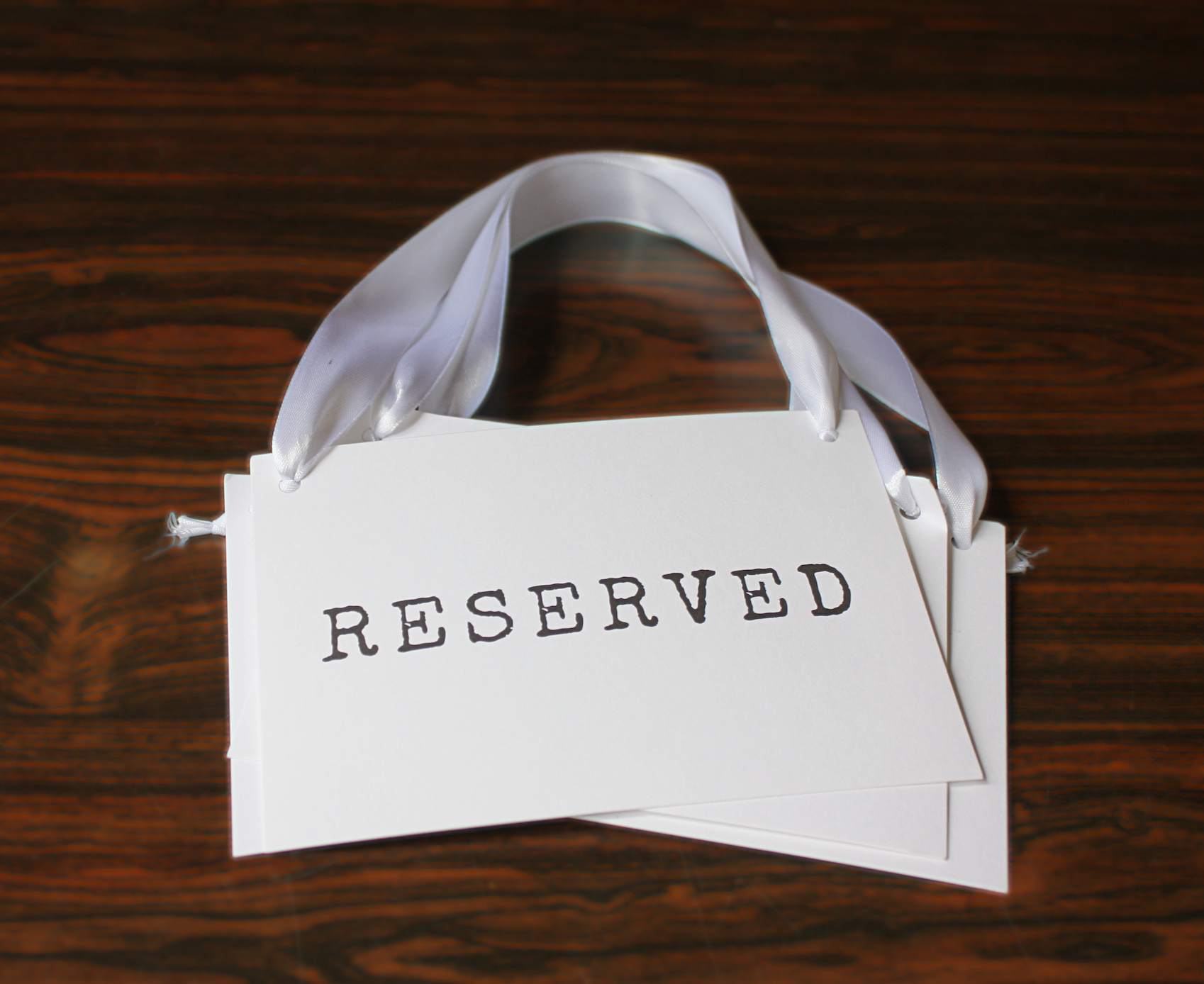 White Reserved Sign, 13 count