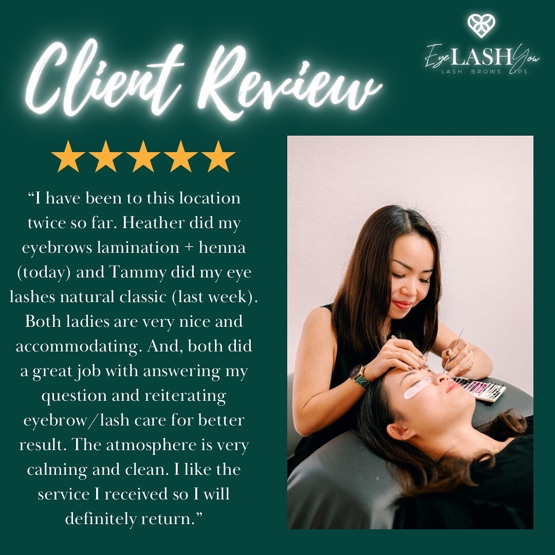 ✨Client review!!✨Thank you for your kind words 🥰 Tammy and Heather offer outstanding work with beautiful results! These girls are dedicated to giving our clients the best experience 🤍

We love hearing feedback from our customers! 🫶🏼✨ Thank you fo