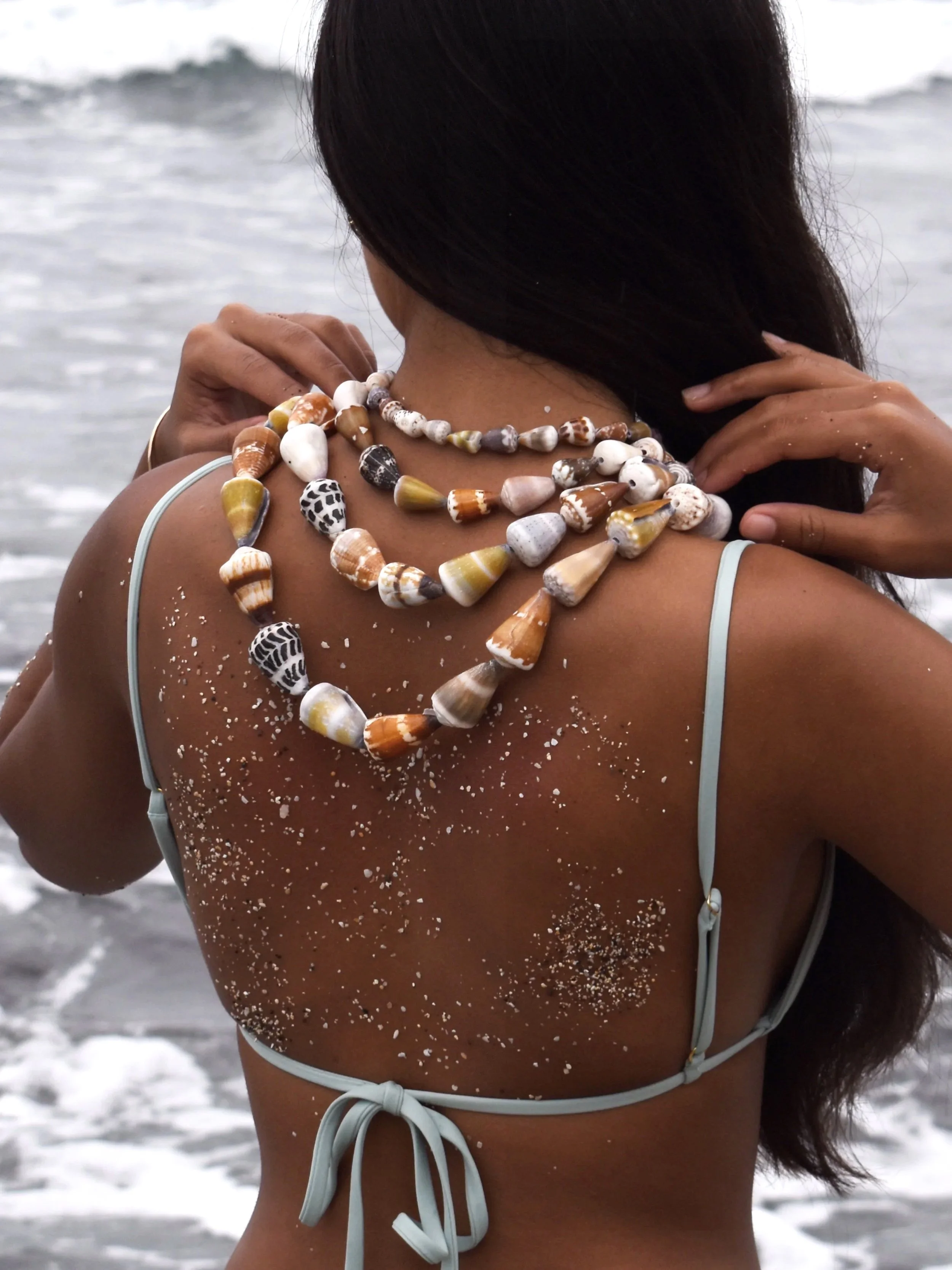 Mixed cone shell necklaces