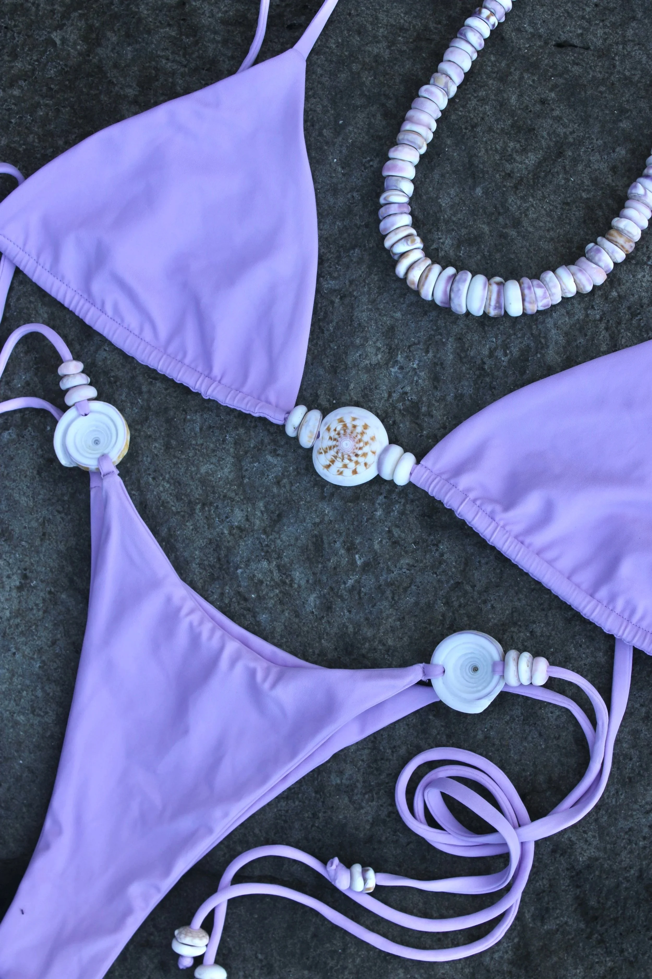 Large Purple Puka shell top - Size M