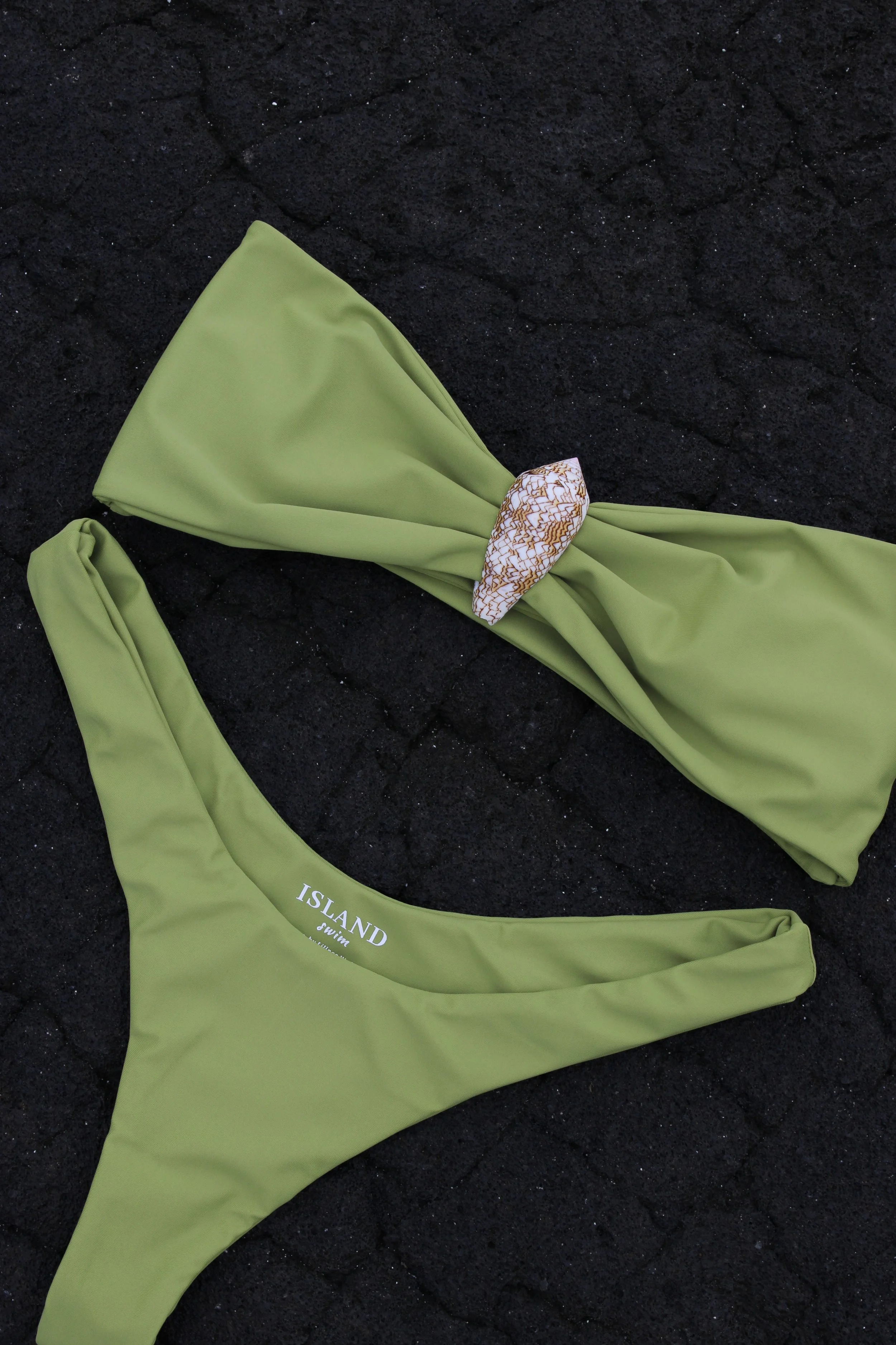 Textile cone shell bandeau - Lime - XS, S