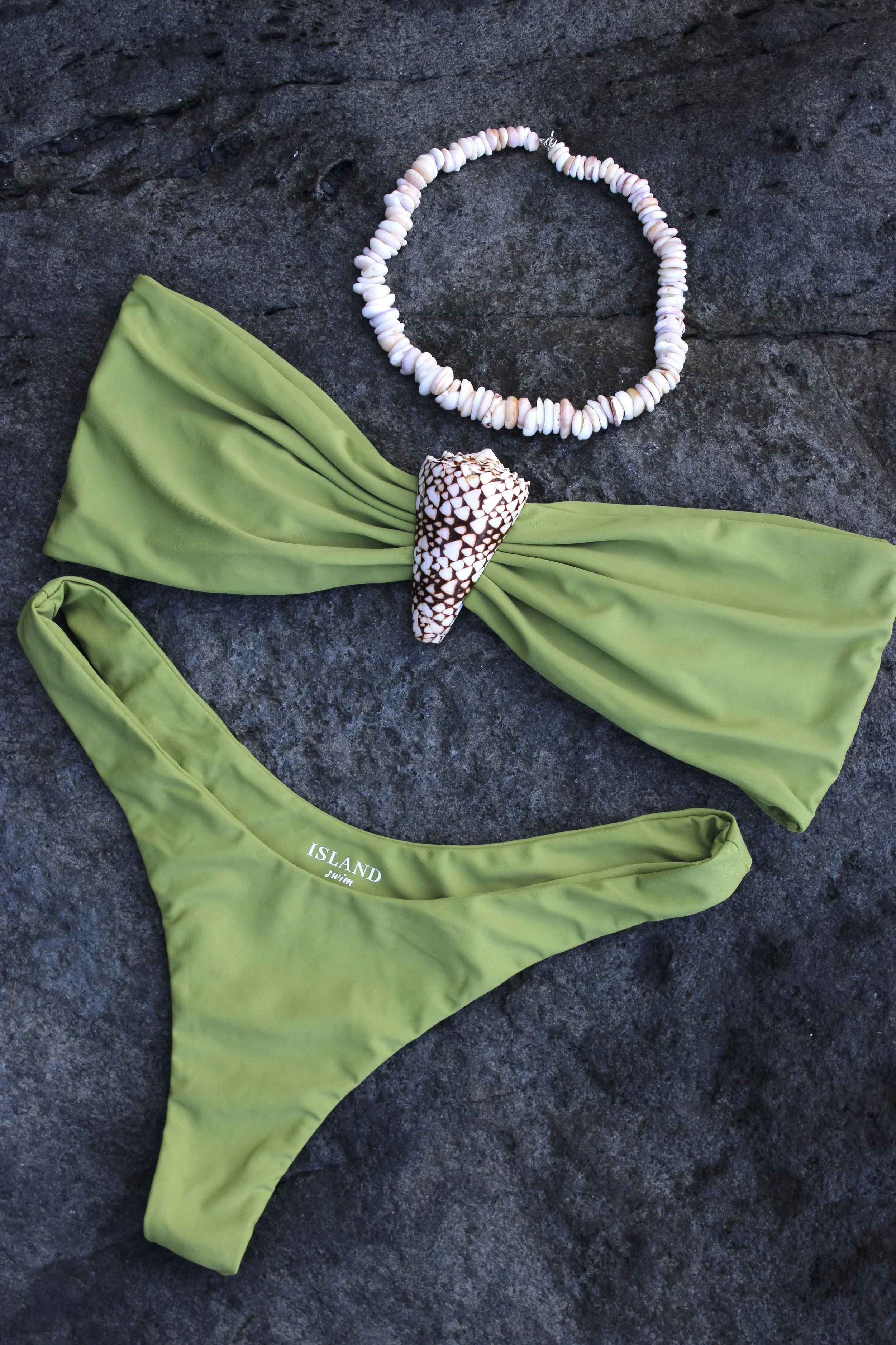 XXL Marble cone shell bandeau Lime - Size XL