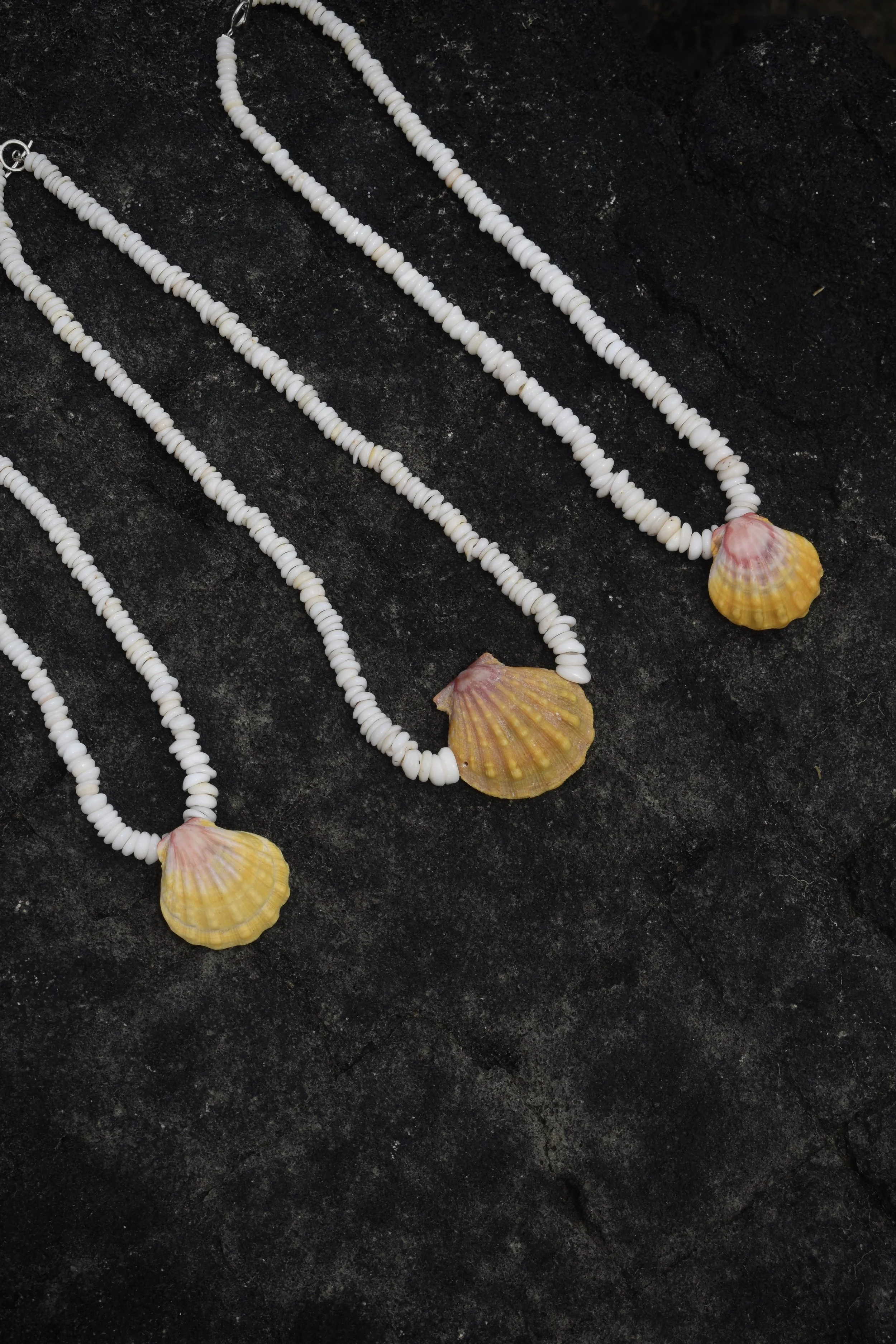 Sunrise + Puka shell necklaces
