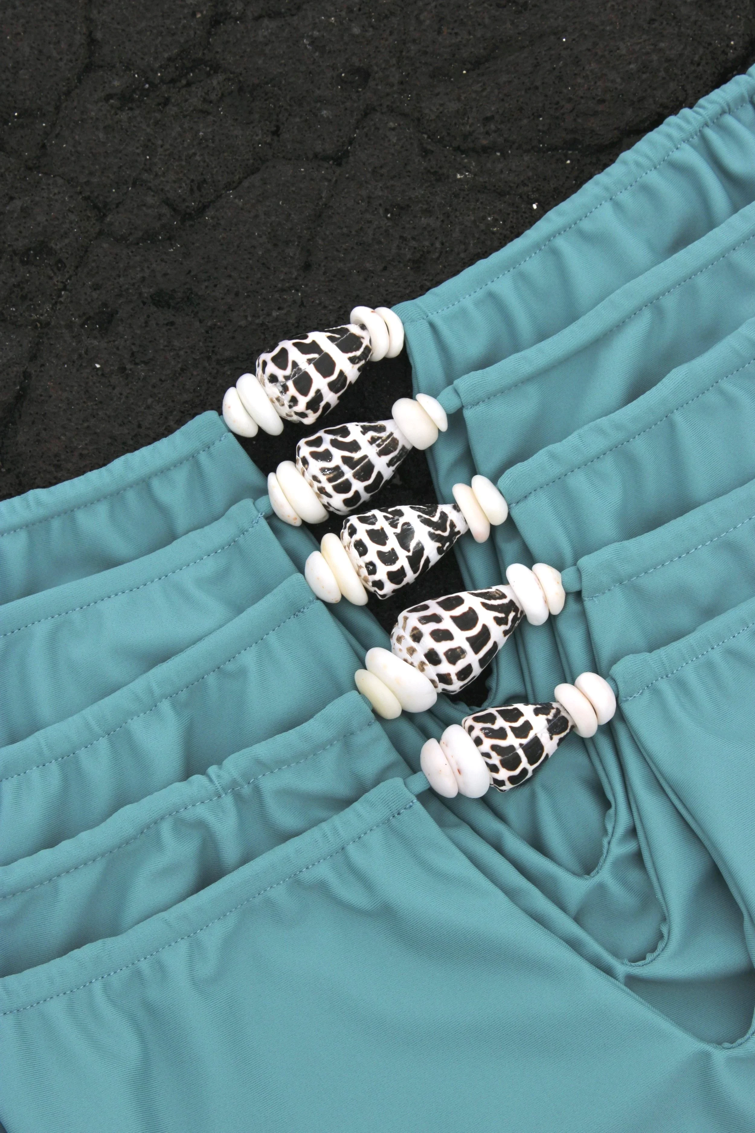 Puka + Hebrew cone shell one piece - Blue Hawai’i - XS, S, XL