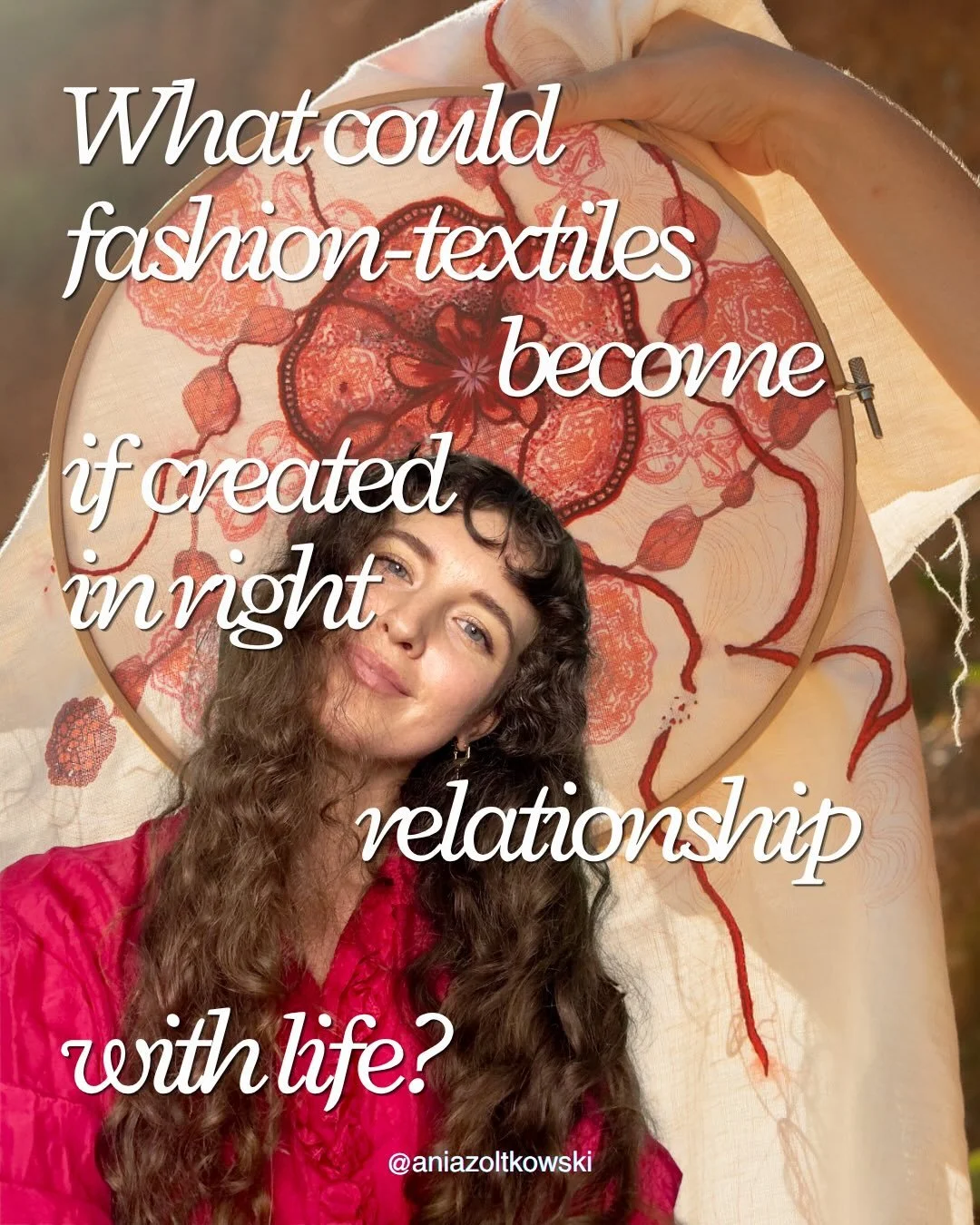 I&rsquo;ve spent years exploring what right relationship with life for fashion-textiles could look like. 

This is an ever evolving and contextual practice, but what remains true I believe is that it has to be grounded in care, reciprocity, reverence