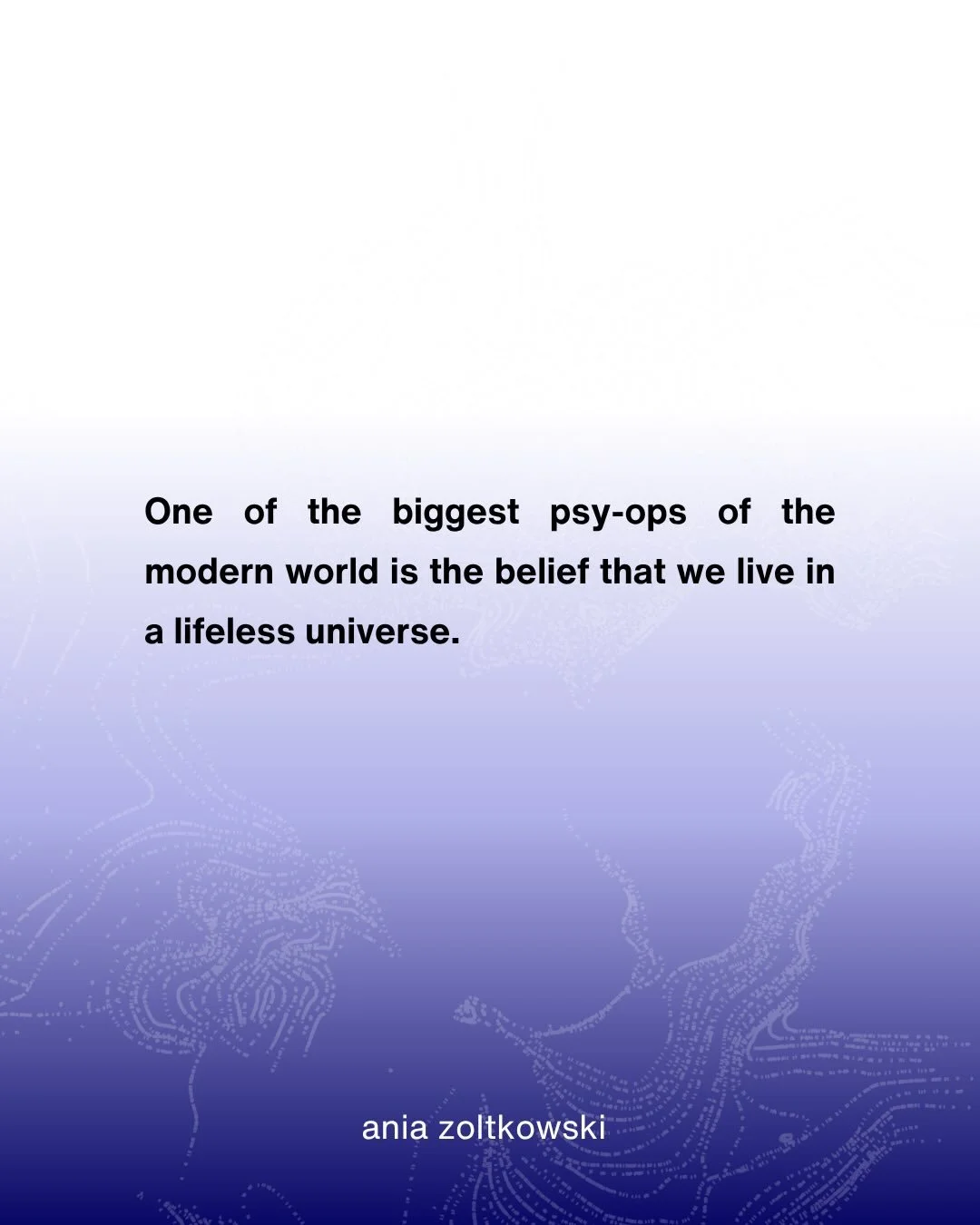 To remember that everything is alive is to return to relationship.

To be coloured by wonder, awe, care and responsibility. 

To feel again that we are not alone here &mdash; we are interconnected with all that we touch, make, wear, and shape. 

This
