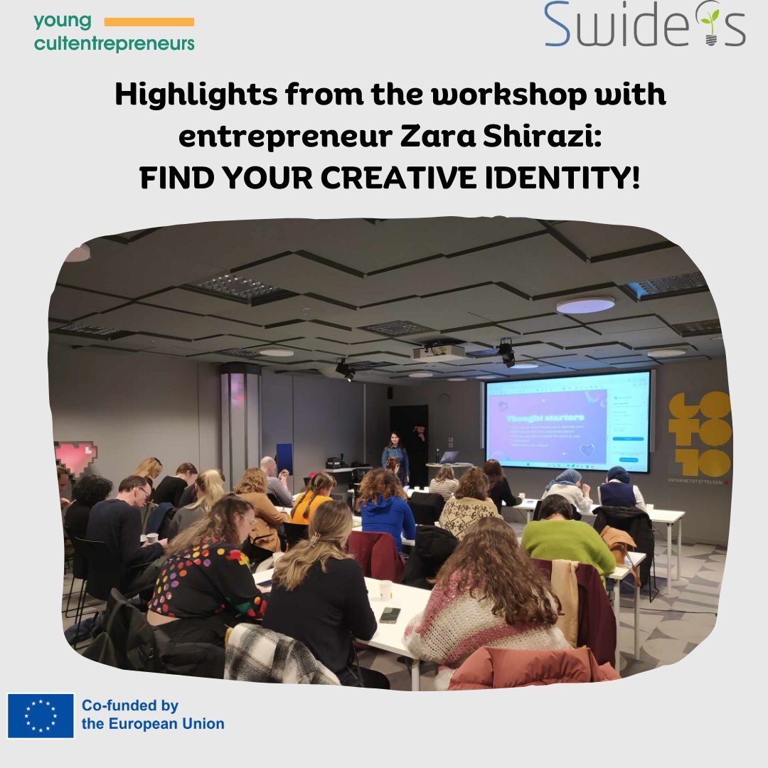 Highlights from the &quot;Find Your Creative Identity&quot; workshop that we held in collaboration with guest speaker and entrepreneur Zara Shirazi at @goto10malmo Malm&ouml;. The event was held as part of our Young Cultentrepreneurs  projects, which