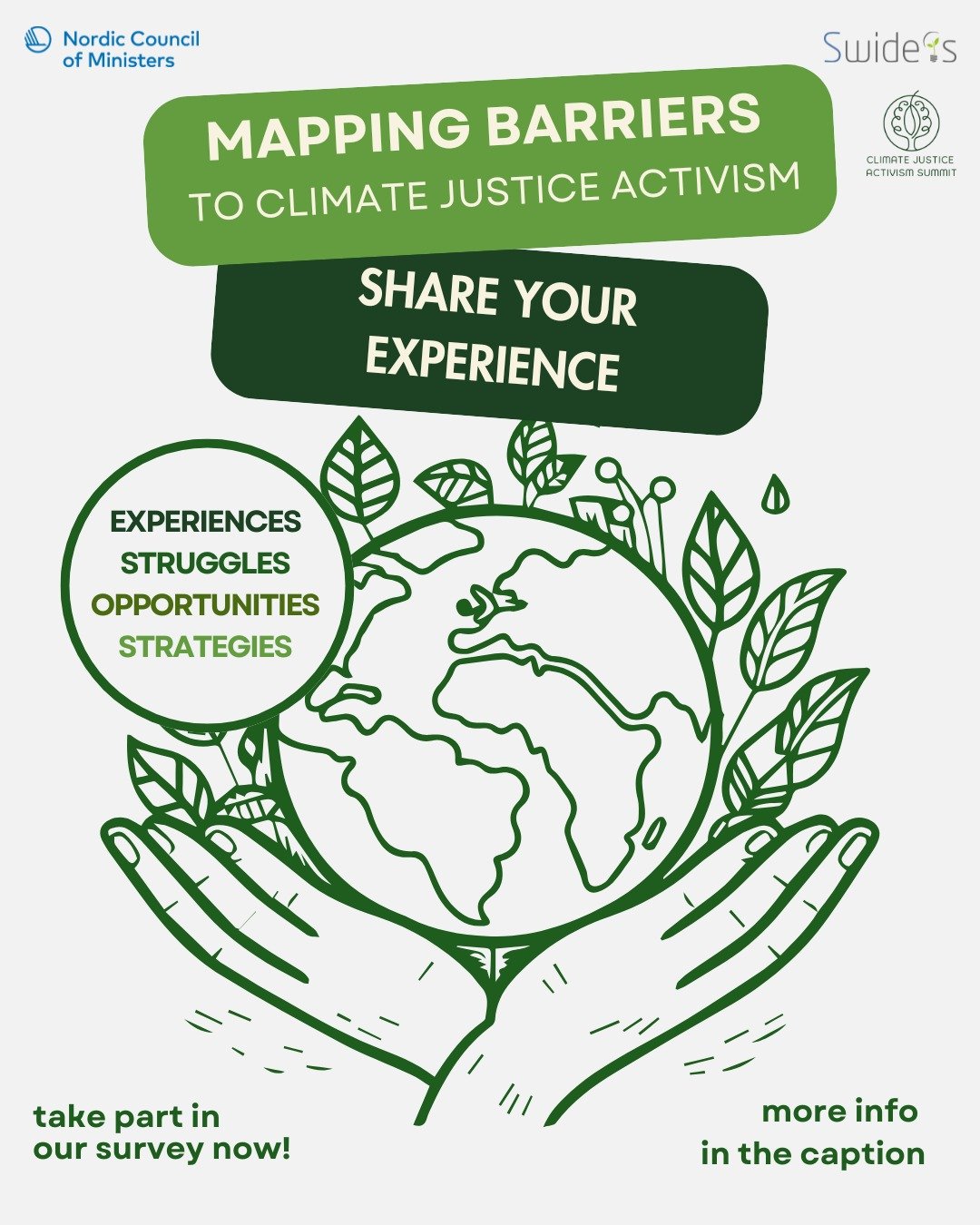 In preparation for a Climate Justice Activism Summit this autumn, we would like to here about your experiences with climate activism! What challenges are you encountering? What opportunities do you see?

Your inputs will form the basis of the summit 