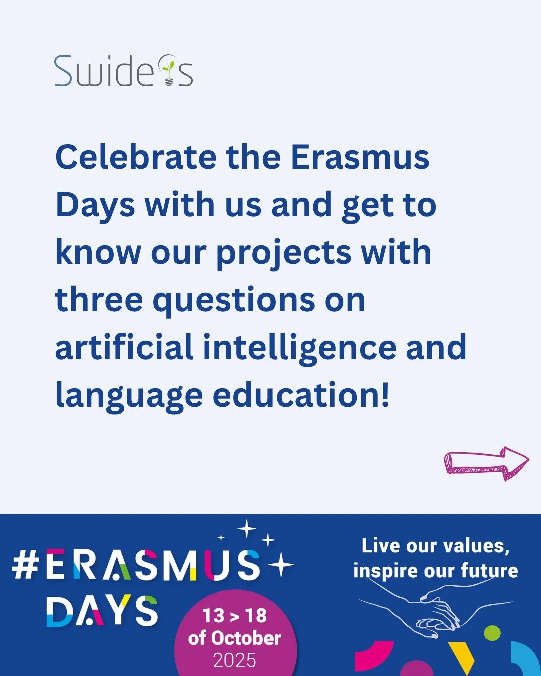This week SwIdeas joins in on celebrating collaboration, creativity, and innovation across Europe during hashtag#ErasmusDays2025 (13-18 October). 

To mark the occasion, we invite you to take part in a short quiz on AI as part of the AI Cookbook proj