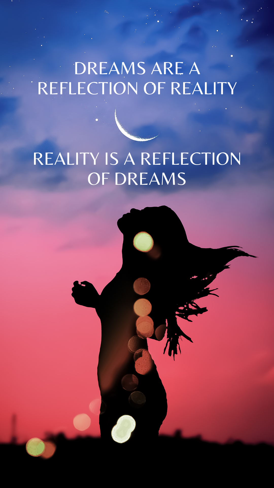 Orange and Dark Blue Night Sky Spiritual Motivation Quote with Emoji Slider about Dreams for Your Story.png