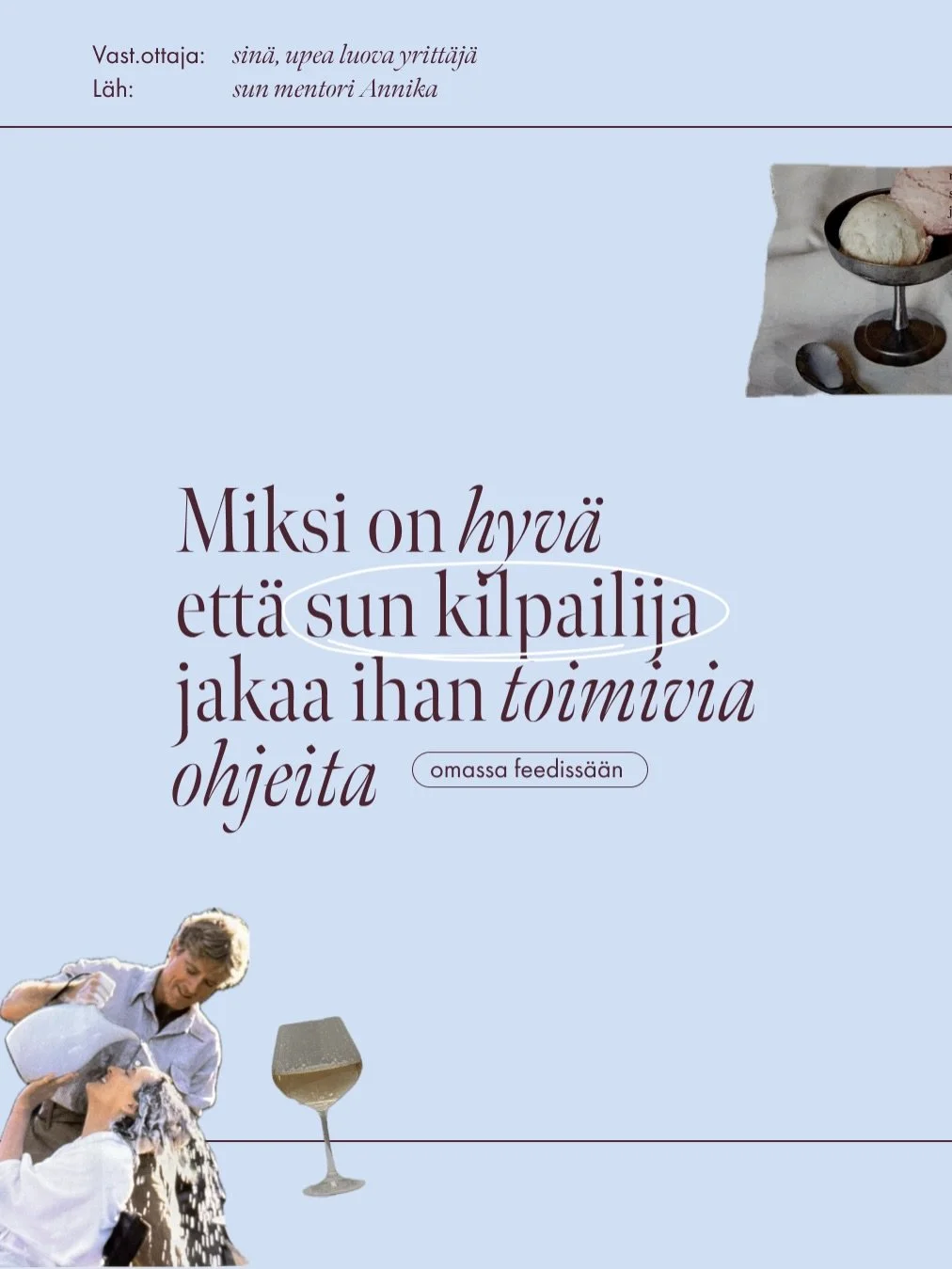 &hellip;ja mit&auml; sun kannattaa tehd&auml; sen sijaan! 🔑✨

Ja siis todellakin ymm&auml;rr&auml;n: 

Sun vuosien kokemuksen tulosta ja ammattitaitoa pakataan naapurissa kivaan karuselliin ja jaetaan ilmaiseksi kaikille &ndash; tuntuu karsealta. 

