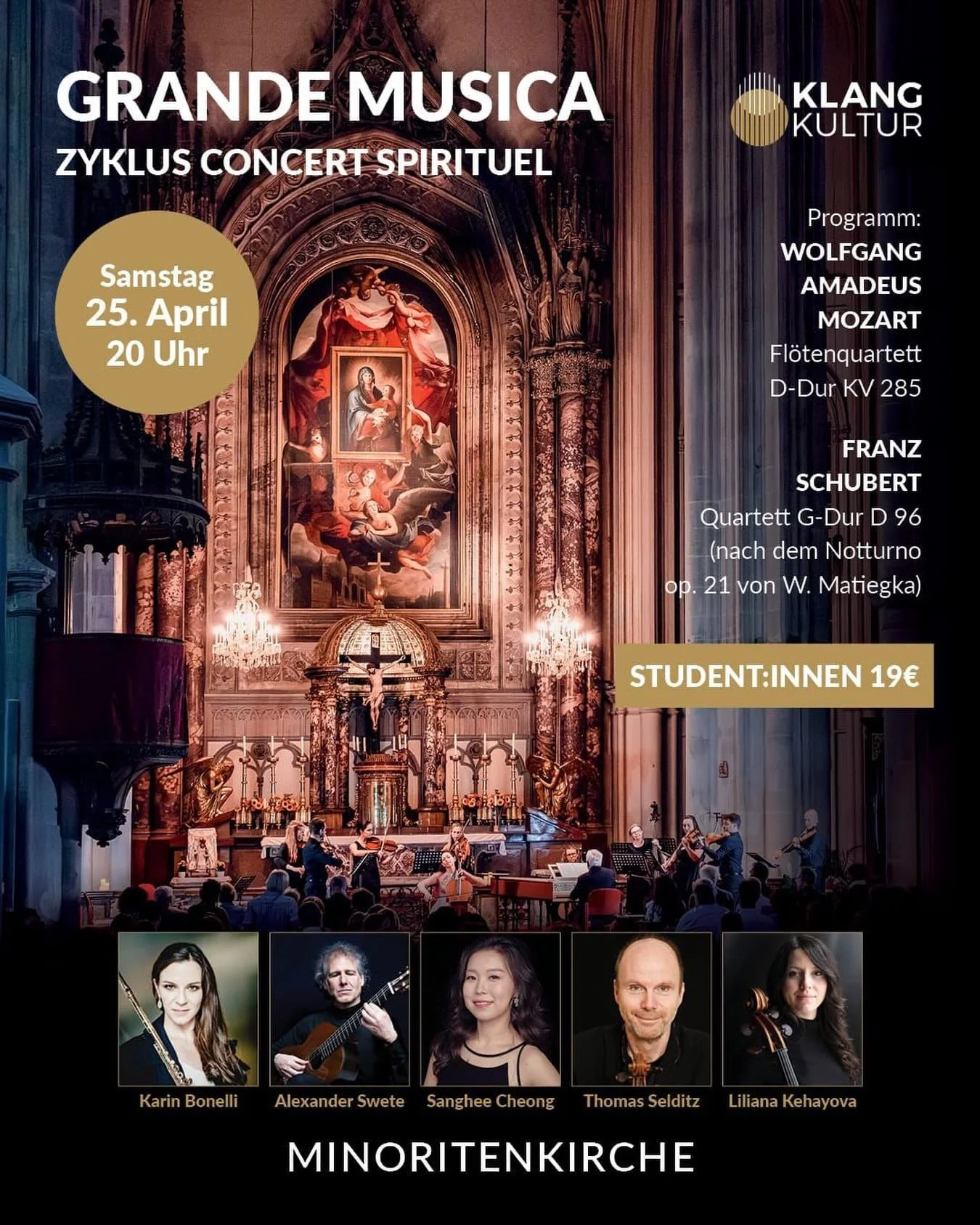 Looking forward to an amazing chamber music evening with wonderful colleagues and a premiere for myself: the Schubert-quartet for flute, viola, violoncello and guitar ❤️🤩