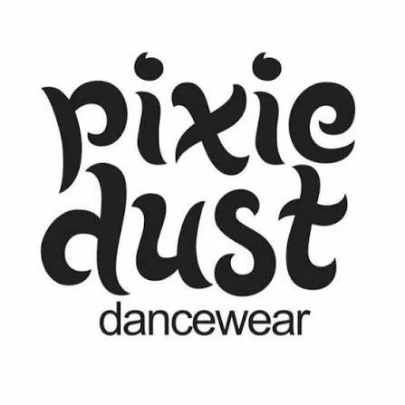 Pixie Dust Dancewear logo in black text on a white background.