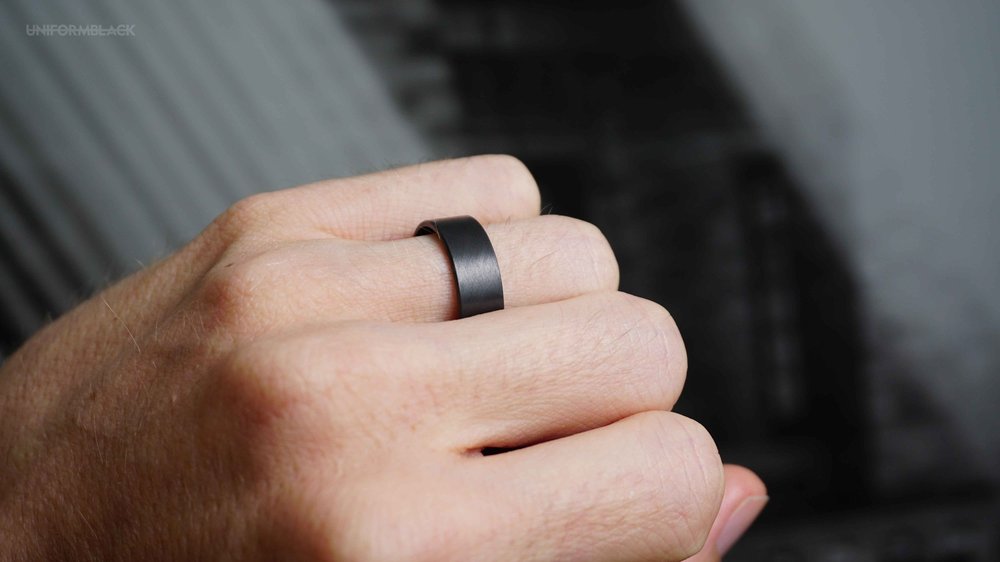 Karbon Black Zirconium Men's Ring — Uniform Black