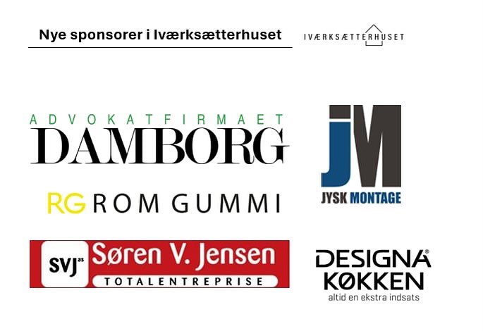 Lokale virksomheder bakker op om Iv&aelig;rks&aelig;tterhuset 👏🏽

Vi er stolte over at kunne byde en r&aelig;kke lokale virksomheder velkommen som nye sponsorer i Iv&aelig;rks&aelig;tterhuset!

En stor tak til RG Rom Gummi, Advokatfirmaet Damborg, 