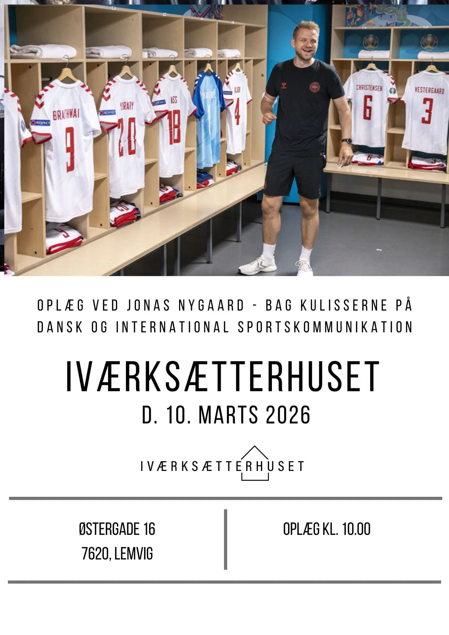 Oplæg med Jonas Nygaard, stifter af #TwoBirdsOneStone – bag kulisserne i dansk og international sportskommunikation.