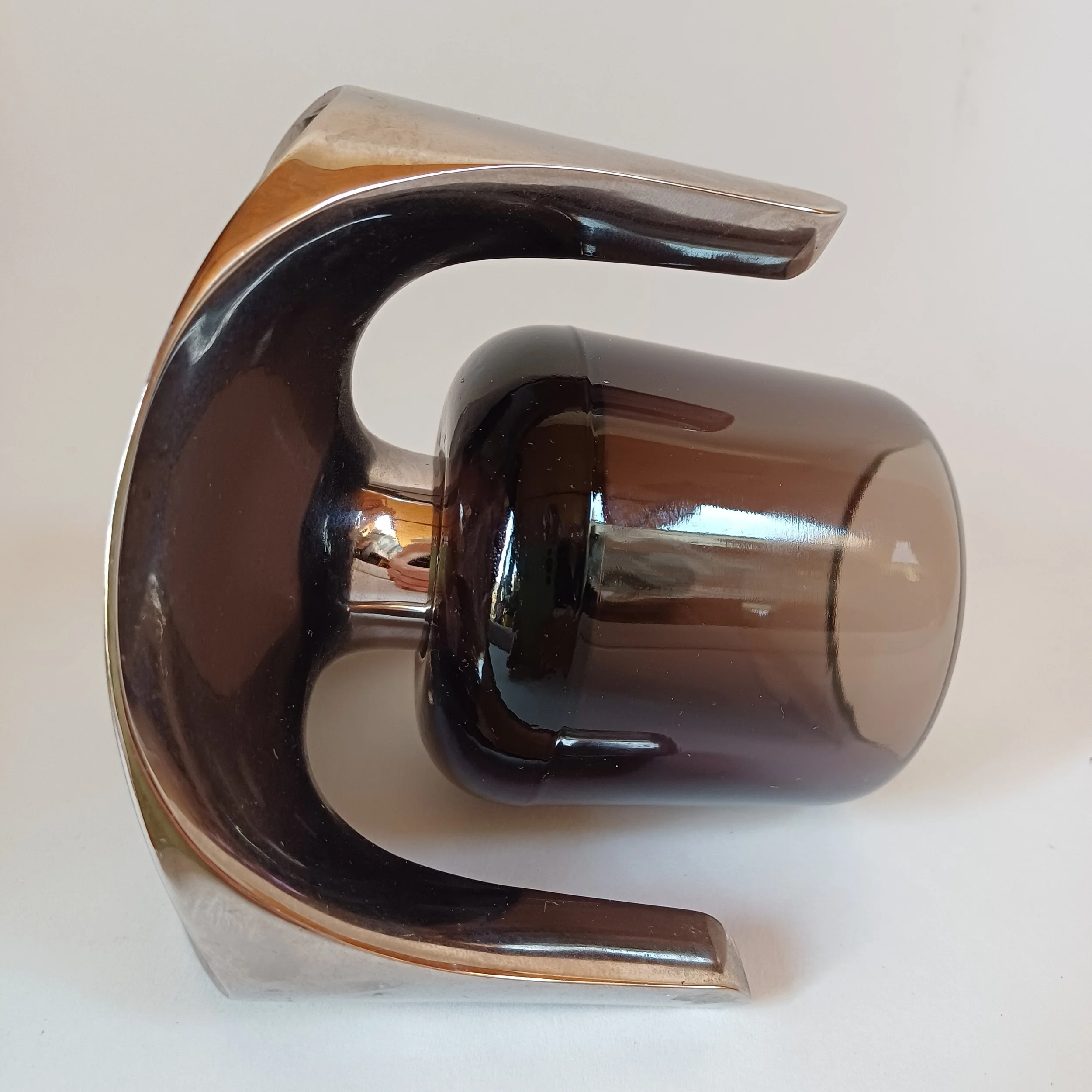 Chrome and brown glass candleholder 5.jpg
