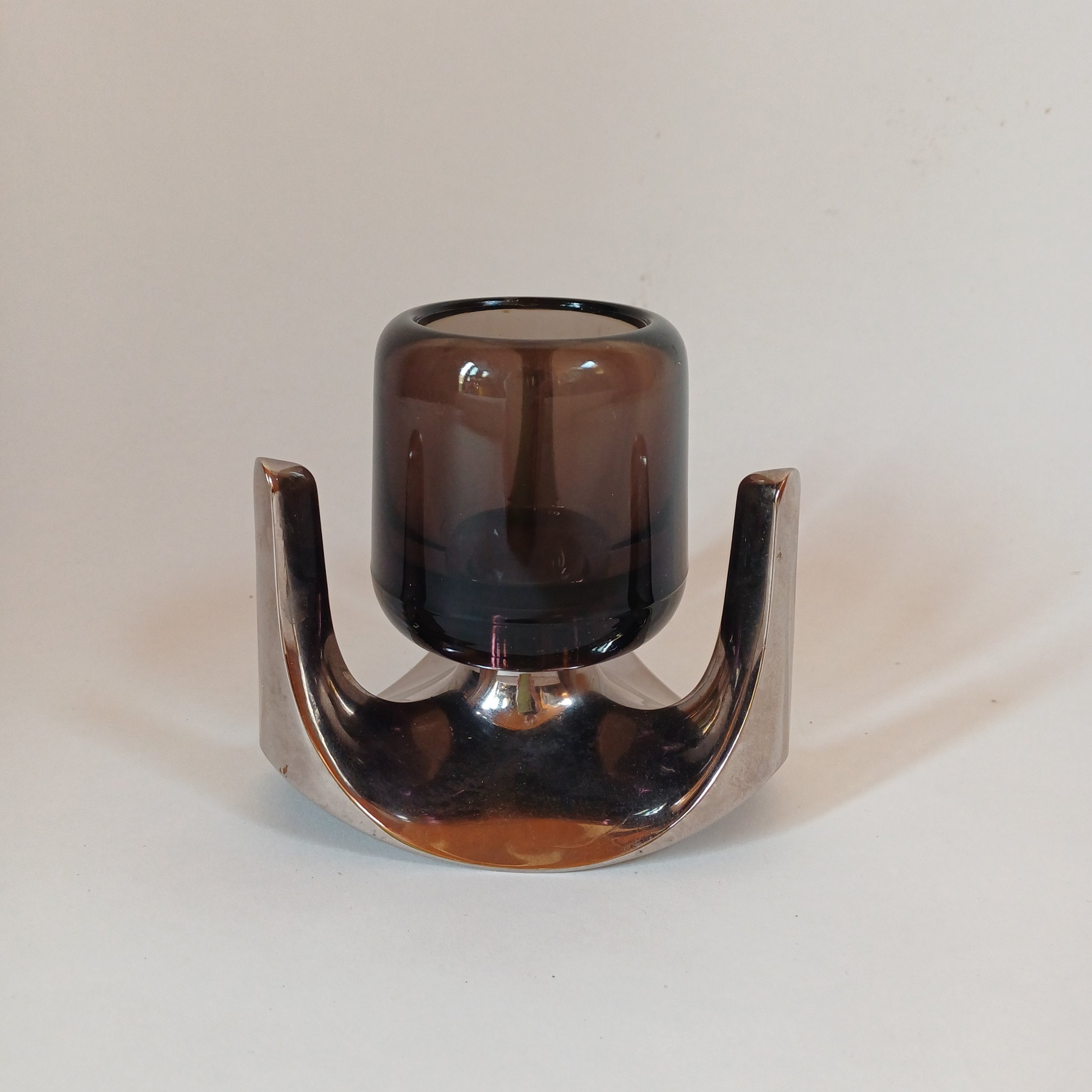 Chrome and brown glass candleholder 3.jpg