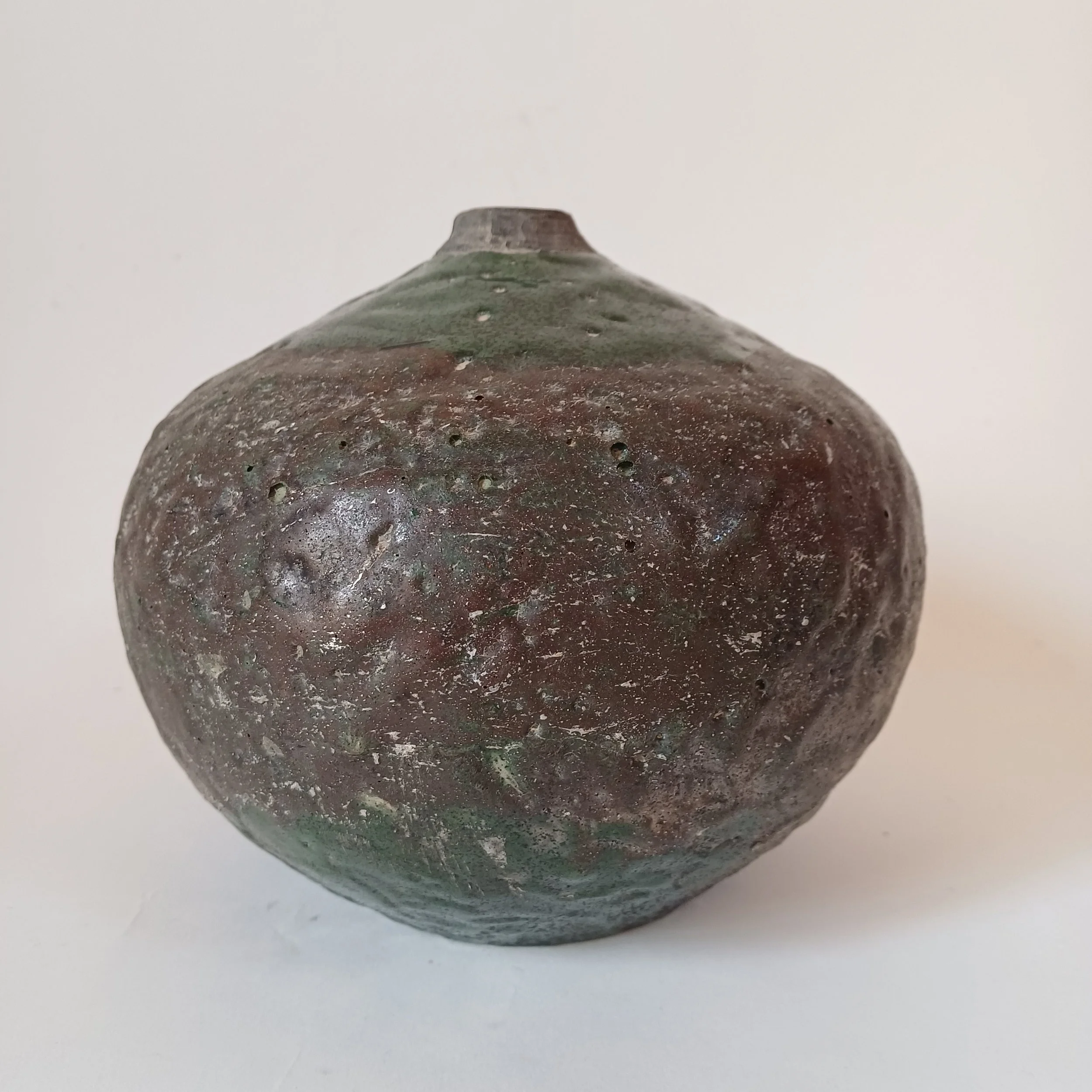 Green drip and grey round vase 1.jpg