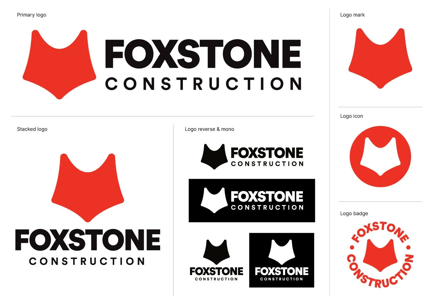 Logo design for Foxstone Construction - created by Barry O'Connor Design, Dublin
