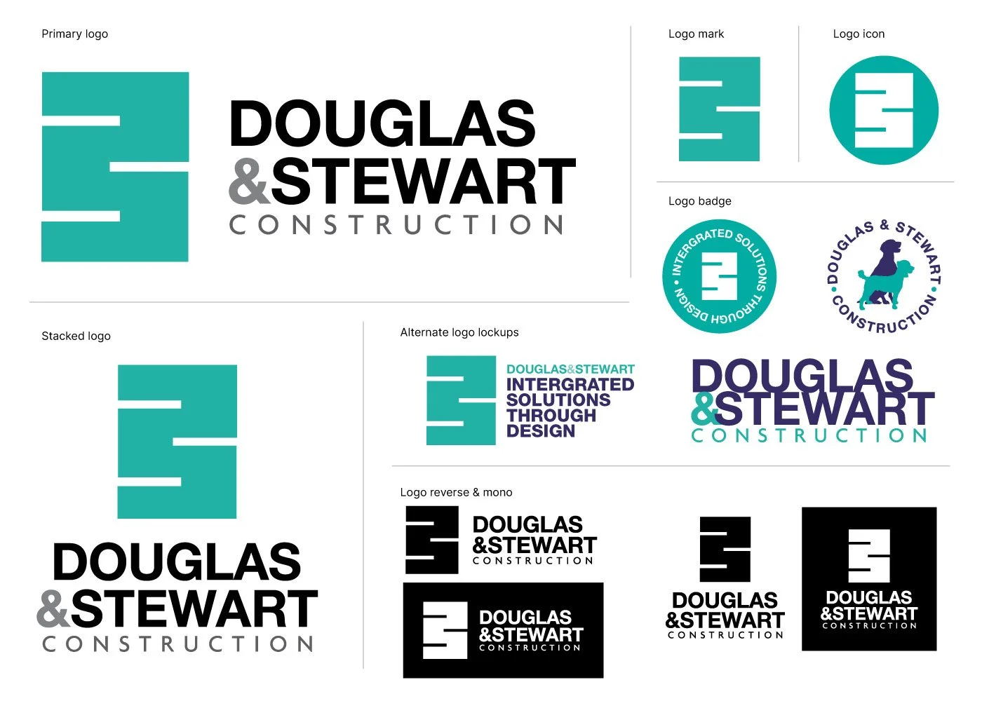 Logo design for Douglas and Stewart Construction - created by Barry O'Connor Design, Dublin