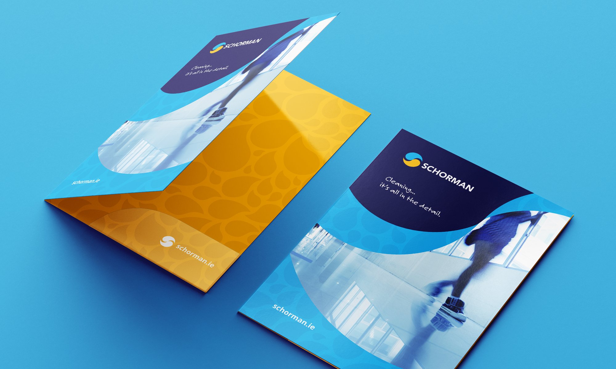 Schorman Cleaning pocket folder design
