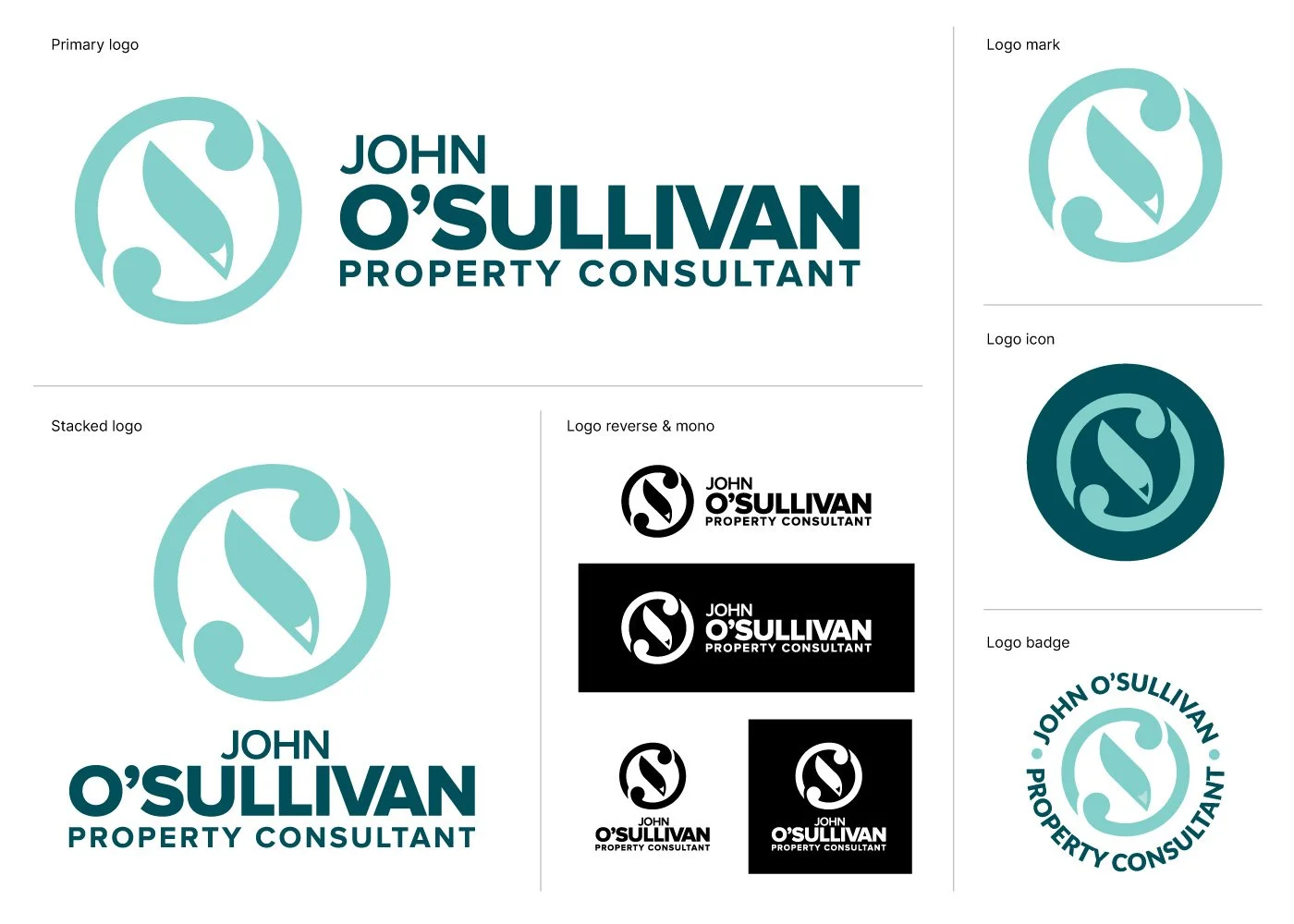 Logo design for John O'Sullivan Property Consultant - created by Barry O'Connor Design, Dublin