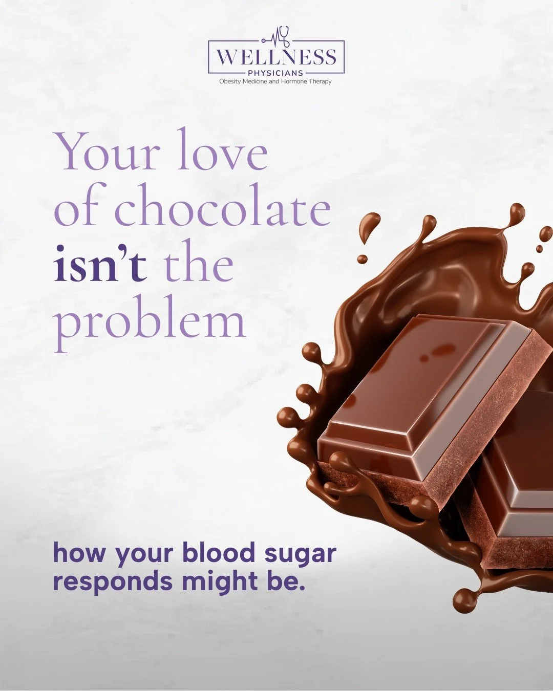 Chocolate isn&rsquo;t the enemy&mdash;how (and when) you enjoy it matters. 🍫

At My Wellness Physicians, we believe in building wellness plans that fit real life&mdash;not perfection.

Swipe to learn why your blood sugar response is key, and how sim