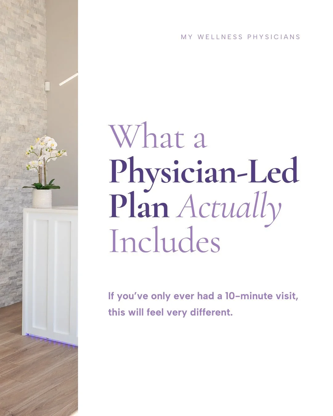 Ever felt rushed through a 10-minute appointment? That&rsquo;s not how we do things here.

At My Wellness Physicians, your care plan means:

&bull; A real deep dive into your story&mdash;history, symptoms, and all
&bull; Advanced labs (when they&rsqu