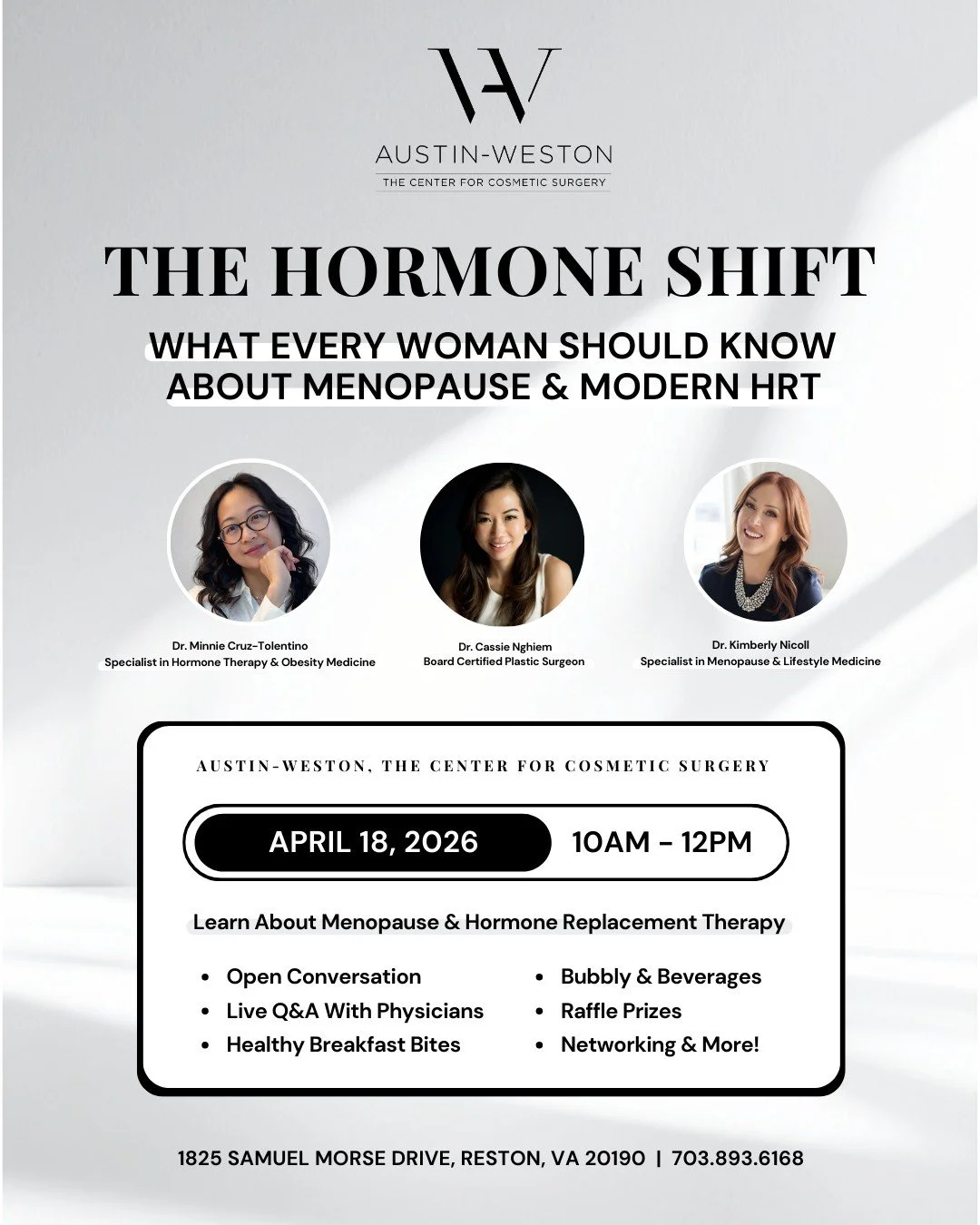 Hot flashes, mood shifts, brain fog, stubborn weight changes, low energy&mdash;menopause can feel confusing, but you do not have to navigate it alone.

Join us for The Hormone Shift for an open, empowering conversation about menopause and modern horm
