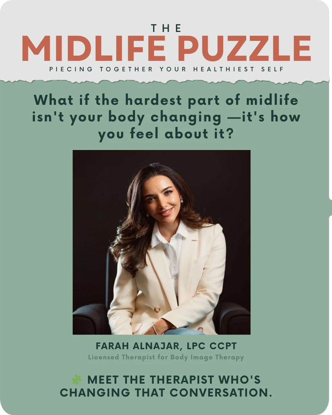 We spend so much time talking about what's happening to our bodies in midlife.
But what about how we feel about it?

The grief of clothes that don't fit the same. The frustration of a reflection that feels unfamiliar. The quiet shame that nobody talk