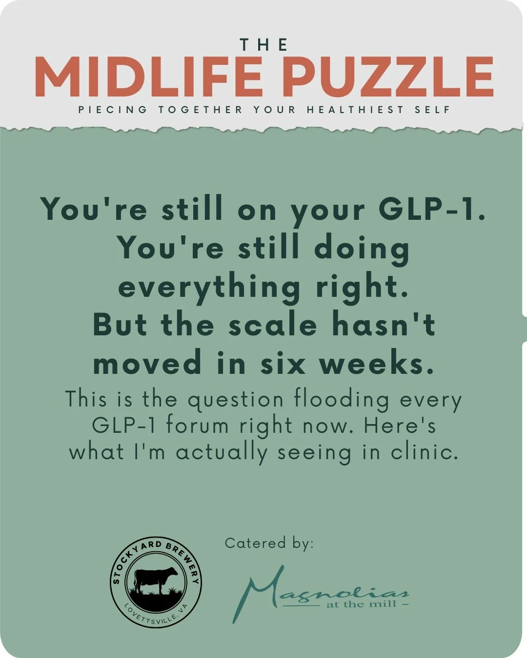 Still on your GLP-1 but the scale won't budge? It's almost never about the medication.

Here's what I'm actually seeing in clinic: the plateau is usually a hormone story, a sleep story, a muscle story, or all three happening at once. And the answer i