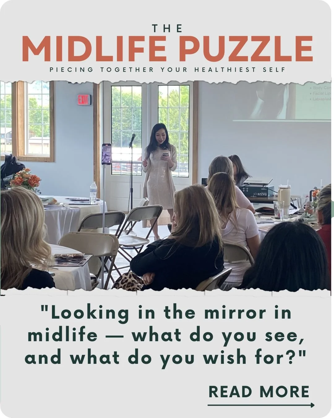 Wanting to look like yourself again isn't vanity. It's valid. ✨
At The Midlife Puzzle, Dr. Cassie Nghiem, board-certified plastic surgeon at Austin-Weston, The Center for Cosmetic Surgery, gave us permission to have a conversation women have too ofte