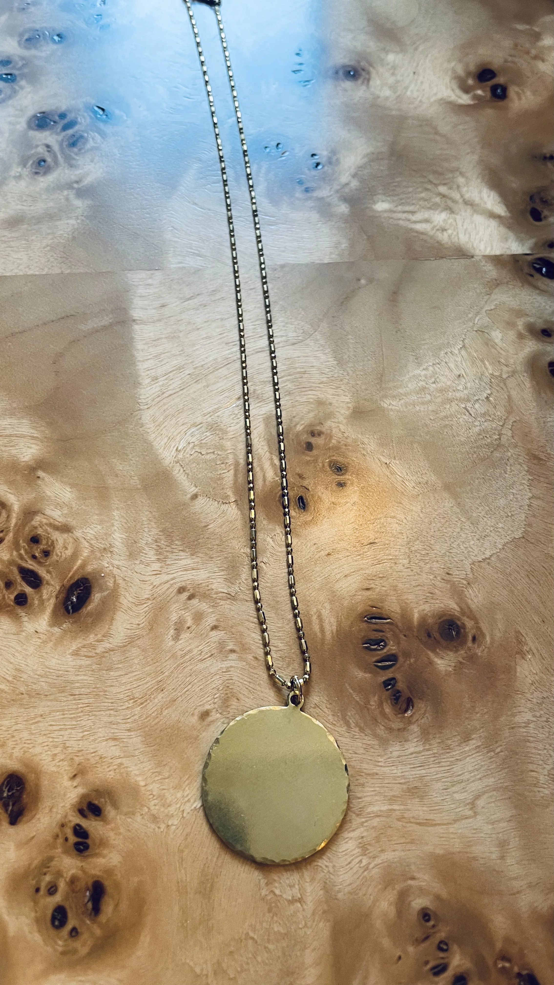 Brass Blank Medallion Necklace