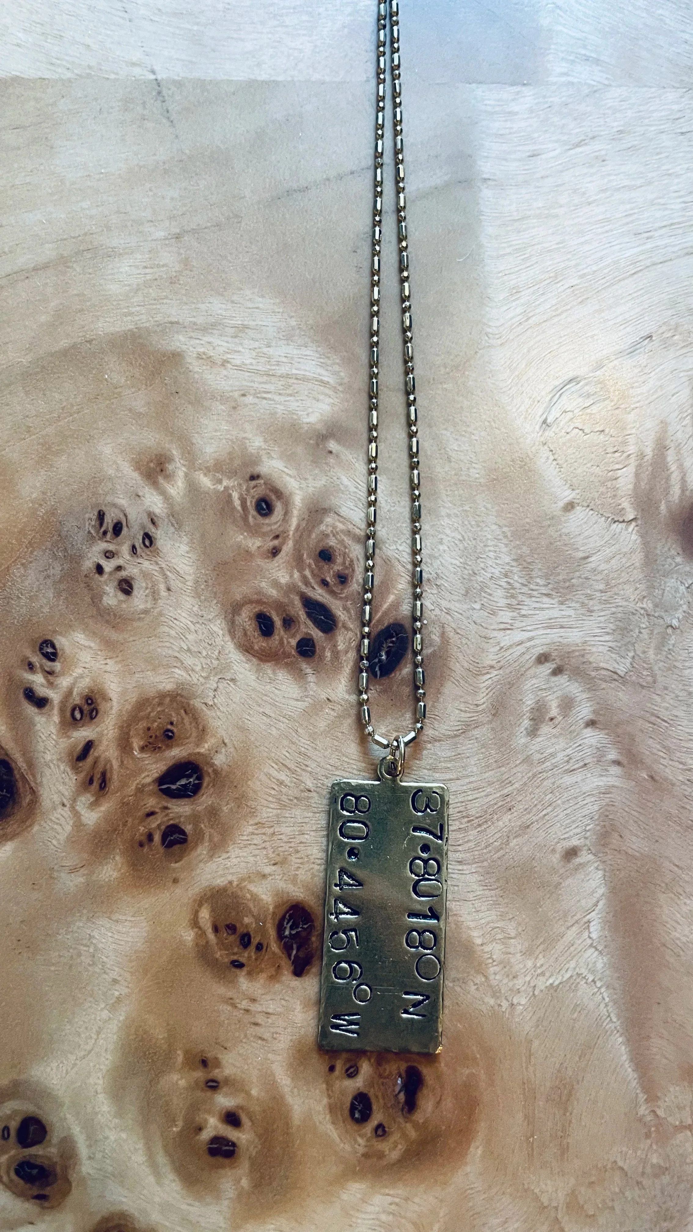 Brass Coordinate Dog Tag