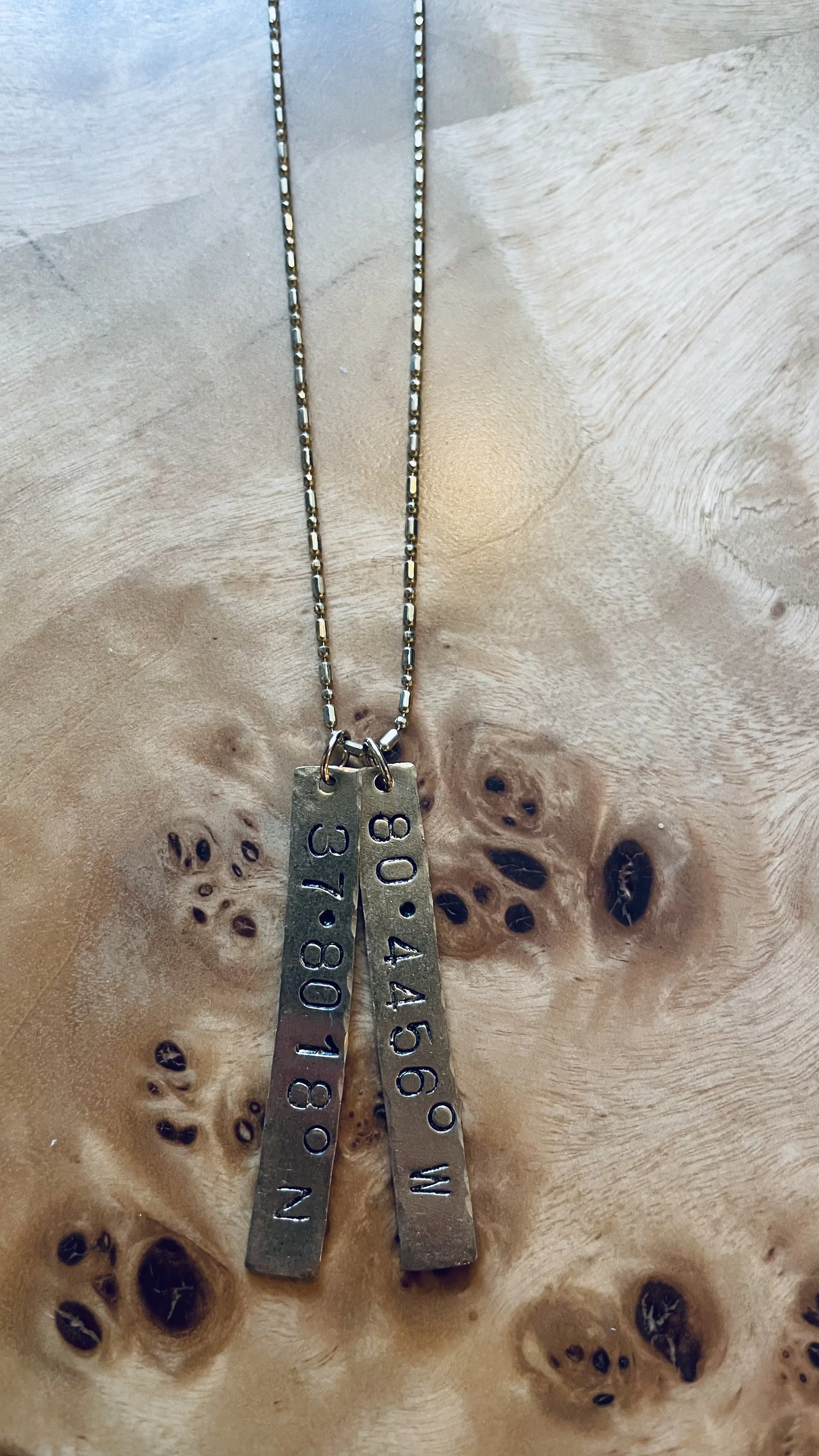 Brass Double Coordinate Necklace