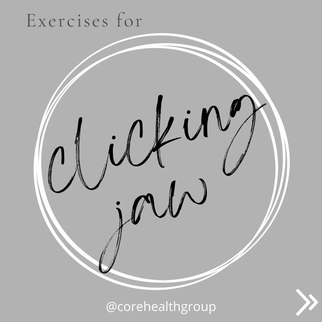 Do you experience clicking or pain in your jaw? 🥴

Here are a few exercises than can help with this! 

👉 Masseter self release
👉 Partial opening tongue thrust
👉 Resisted opening and side-to-side

Give these a try and let us know how they go! If t