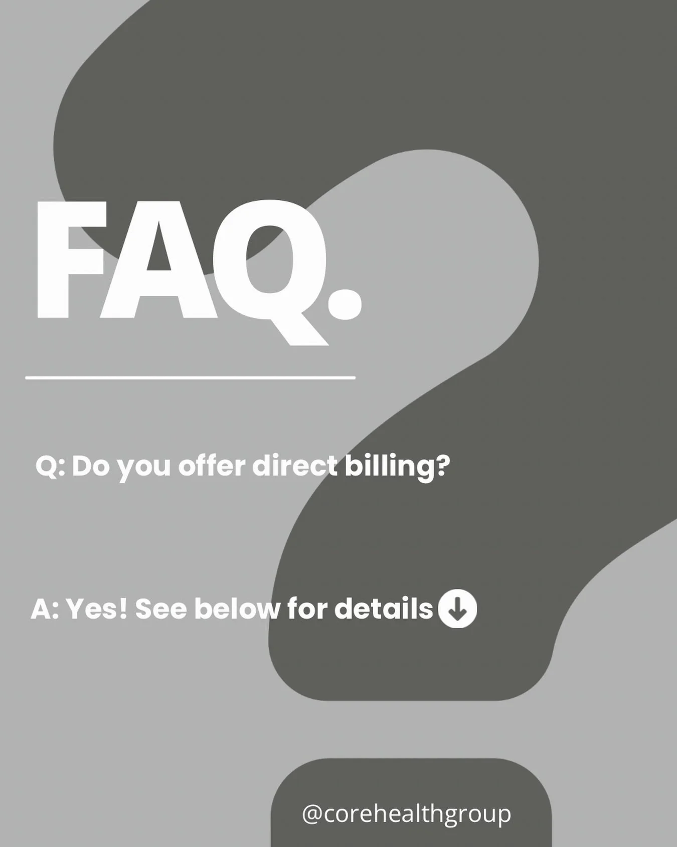 Yes, we offer direct billing to most insurance providers for all services at CORE Health Group🧑&zwj;💻📬

As long as your policy allows for direct billing, we direct bill to 
👉 SunLife
👉 Medavie Blue Cross
👉 GreenShield
👉 all TELUS eClaims insur