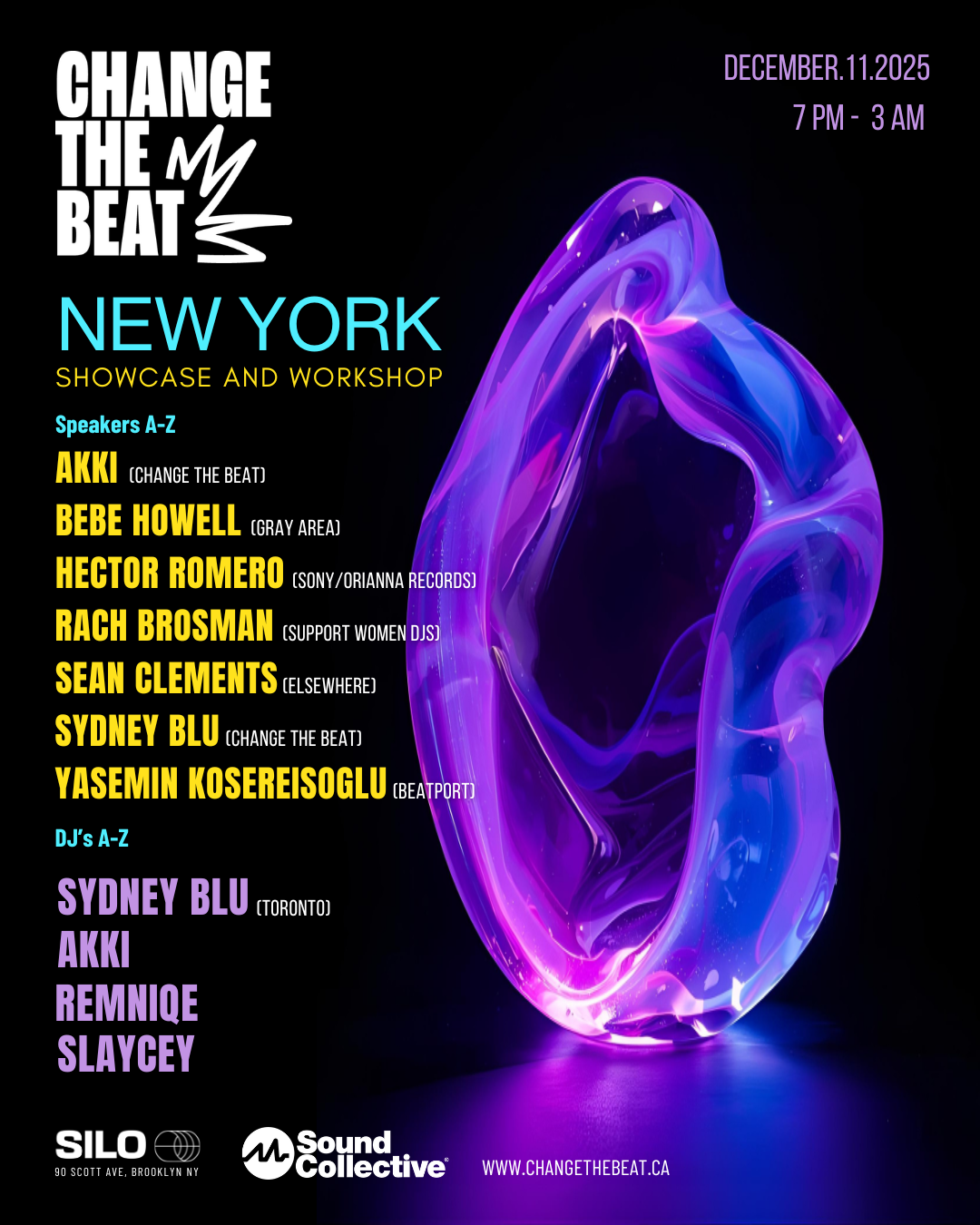 CTB x SILO Present Sydney Blu, AKKI, Remniqe + Slaycey | Workshop with AKKI, Bebe Howell, Hector Romero, Rach Brosman, Sean Clements, Sydney Blu + Yasemin Kosereisoglu | NYC | Dec 11, 2025